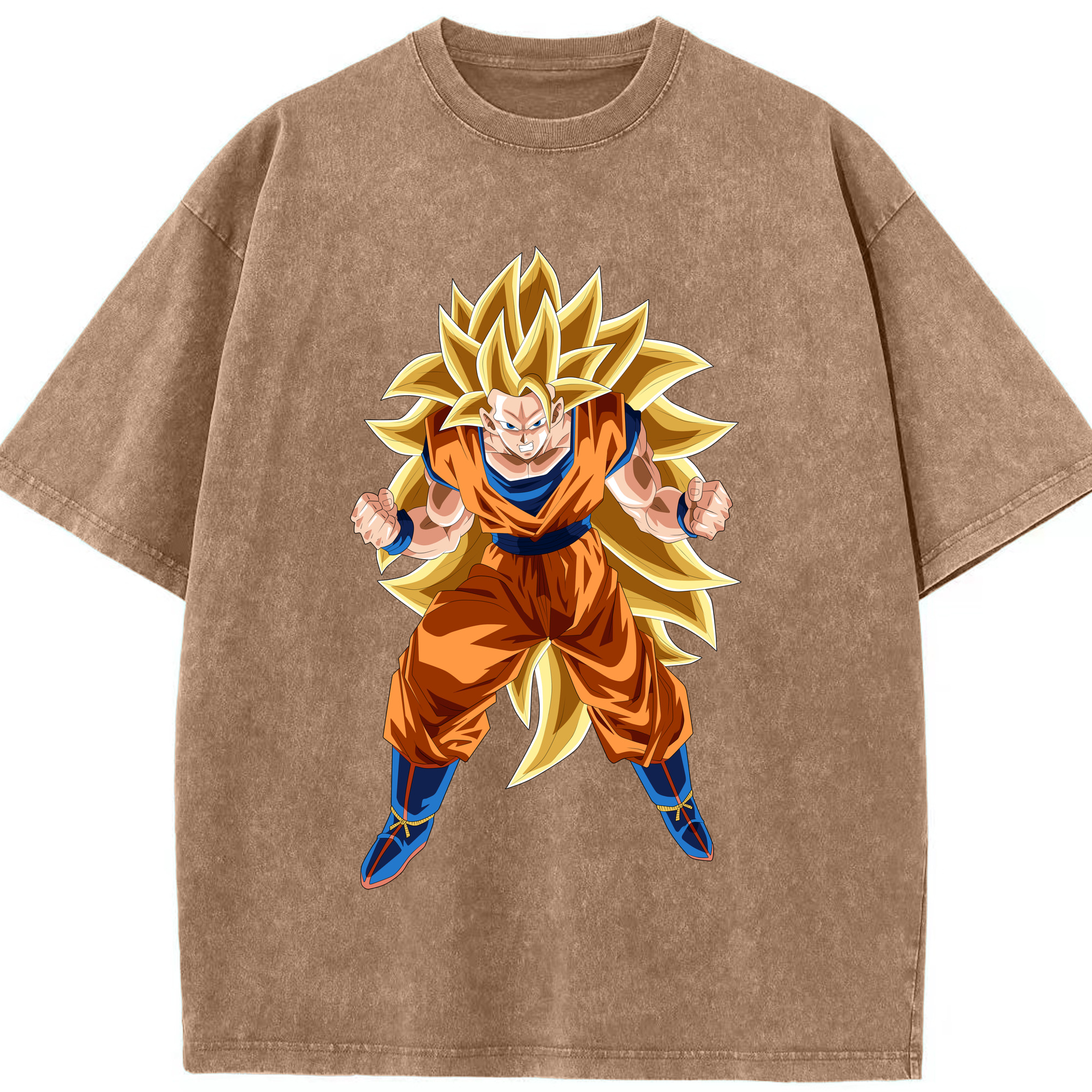 （画像用） ドラゴンボール 孫悟空（そん ごくう）Son Goku カカロット DRAGON BALL Kakarotto 綿100% ヴィンテージ風 半袖Tシャツ（フロントプリント）