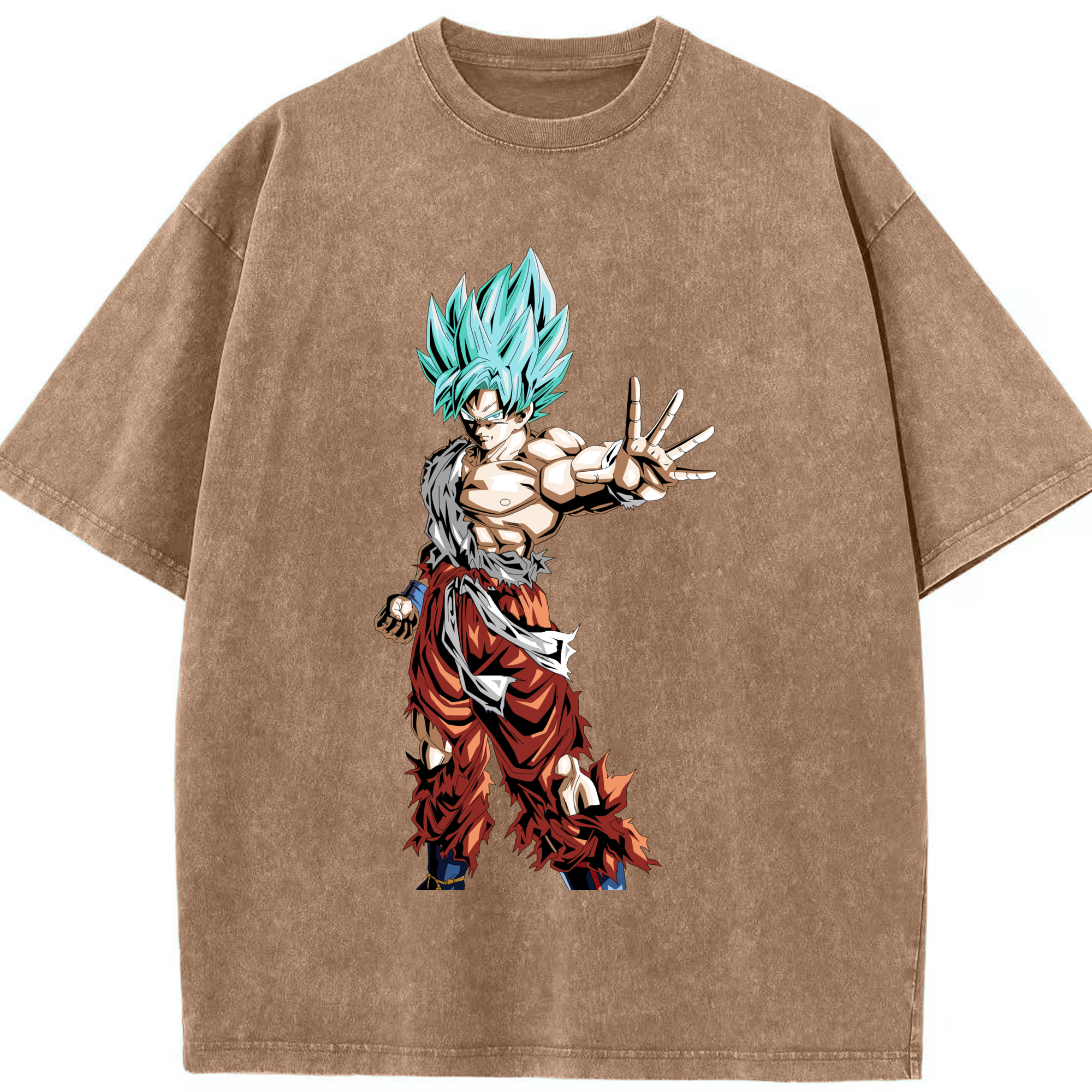 （画像用） ドラゴンボール 孫悟空（そん ごくう）Son Goku カカロット DRAGON BALL Kakarotto 綿100% ヴィンテージ風 半袖Tシャツ（フロントプリント）