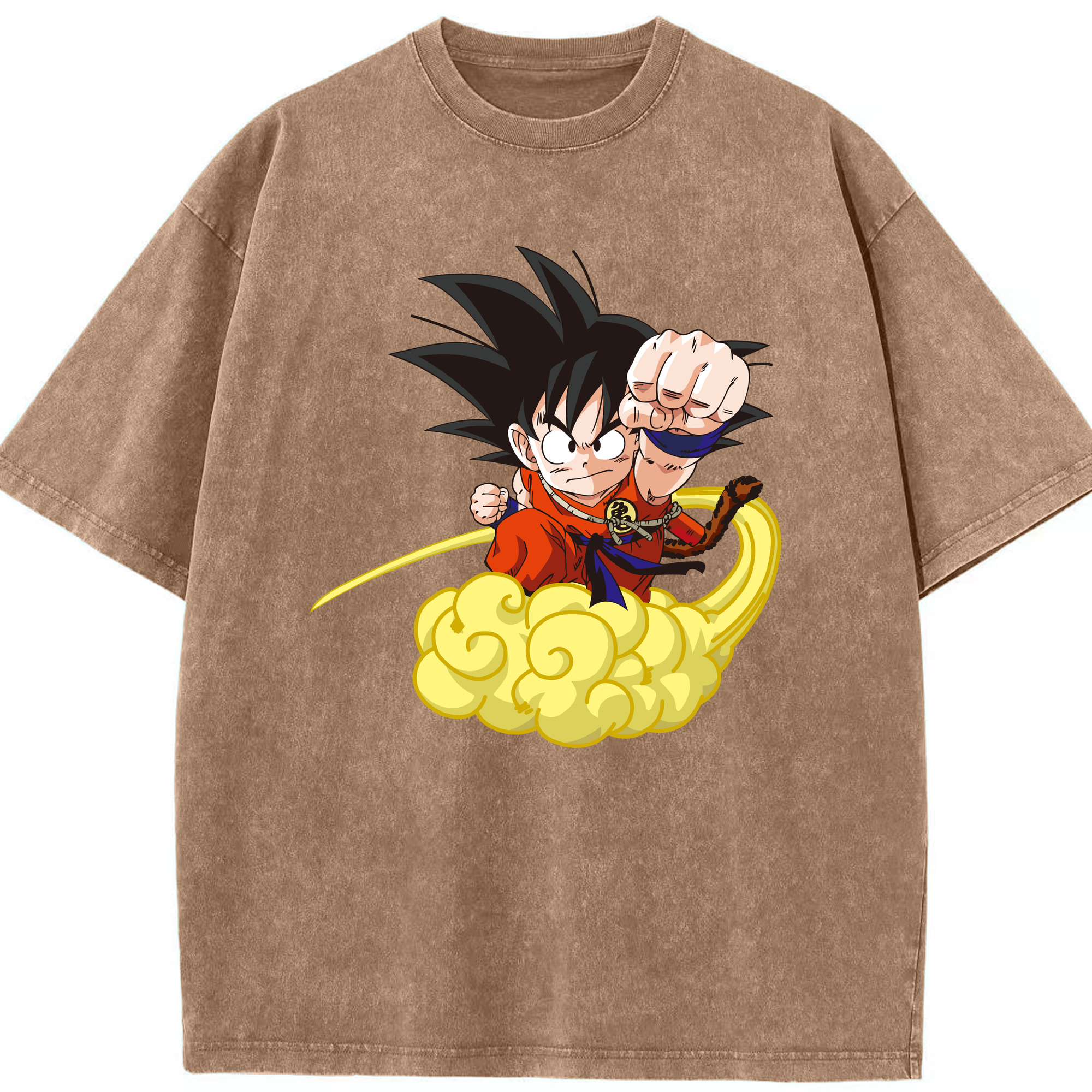 （画像用） ドラゴンボール 孫悟空（そん ごくう）Son Goku カカロット DRAGON BALL Kakarotto 綿100% ヴィンテージ風 半袖Tシャツ（フロントプリント）