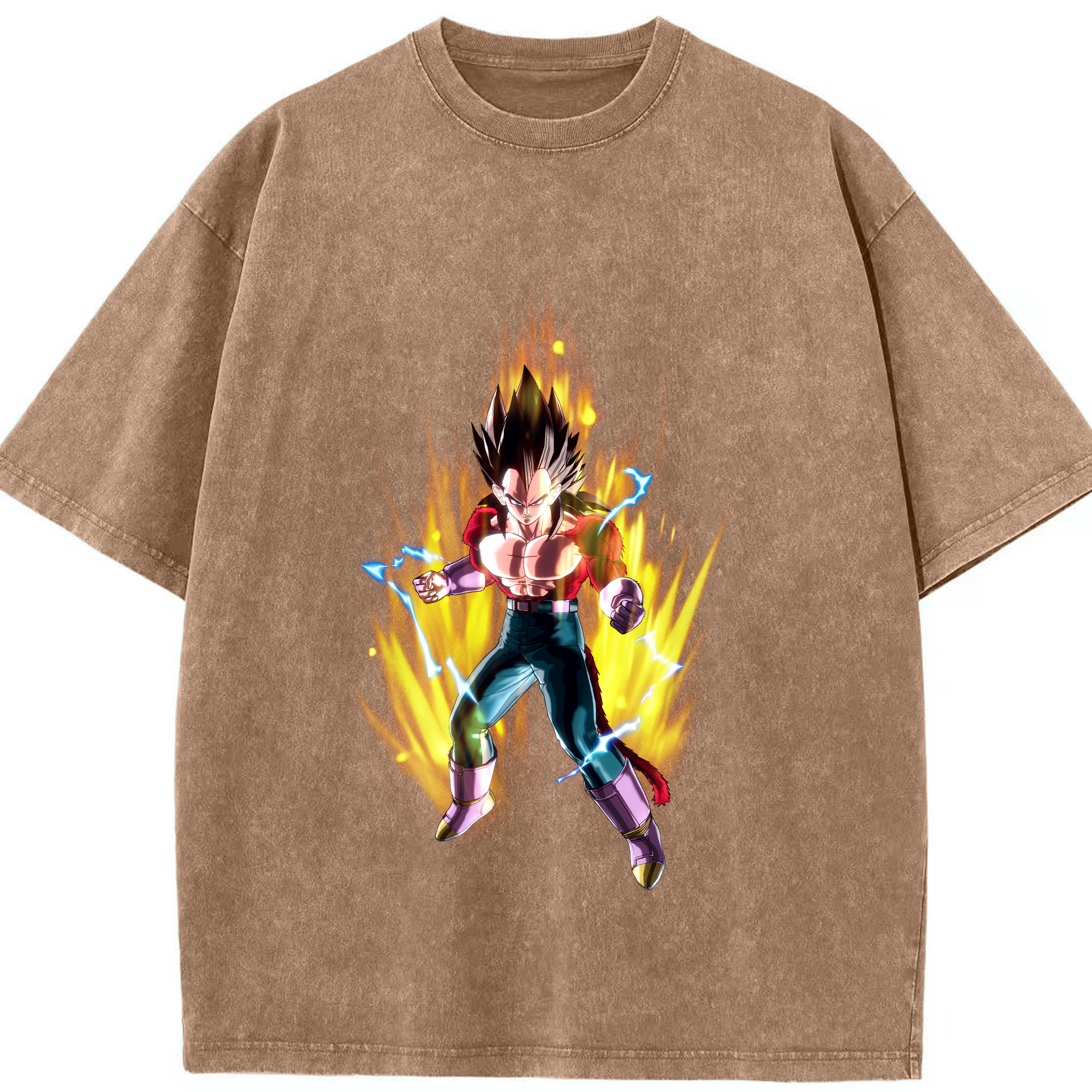 （画像用） ドラゴンボール ベジータ四世（Bejīta Yonsei）DRAGON BALL Vegeta IV 綿100% ヴィンテージ風 半袖Tシャツ（フロントプリント）