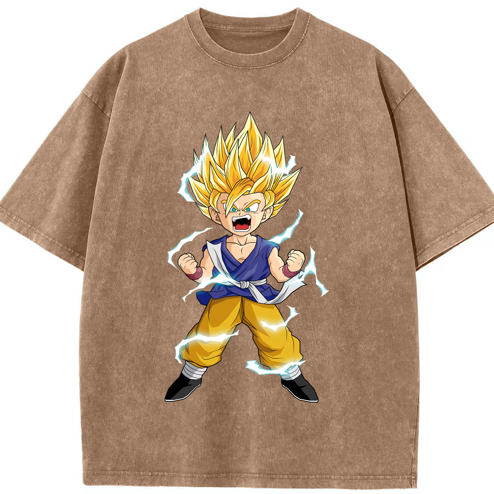 （画像用） ドラゴンボール 孫 悟飯（そんごはん）DRAGON BALL Son Gohan 綿100% ヴィンテージ風 半袖Tシャツ（フロントプリント）