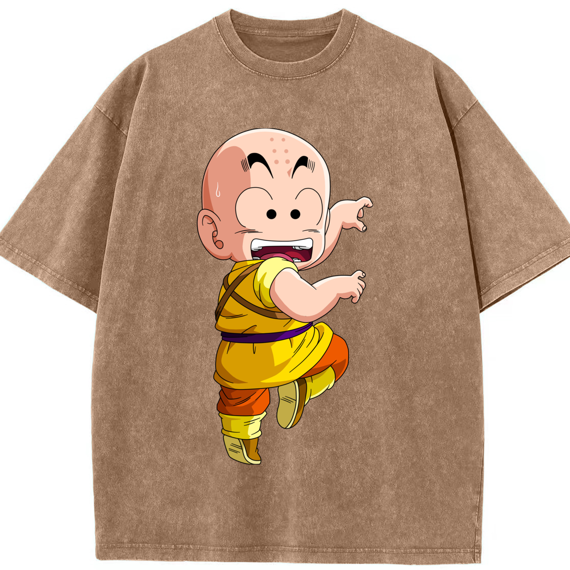 （画像用） ドラゴンボール クリリン DRAGON BALL krillin 綿100% ヴィンテージ風 半袖Tシャツ（フロントプリント）