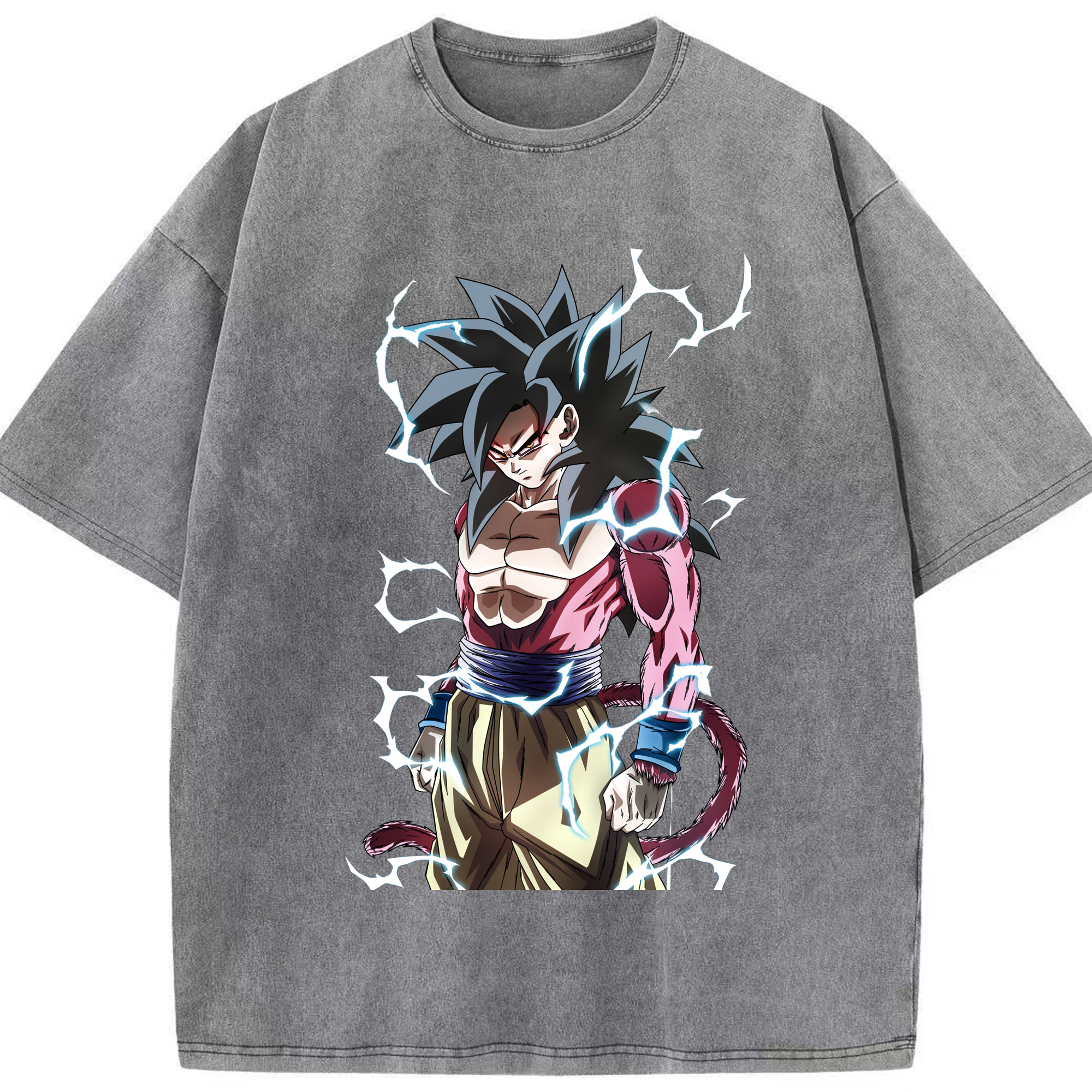 （画像用） ドラゴンボール 孫悟空（そん ごくう）Son Goku カカロット DRAGON BALL Kakarotto 綿100% ヴィンテージ風 半袖Tシャツ（フロントプリント）