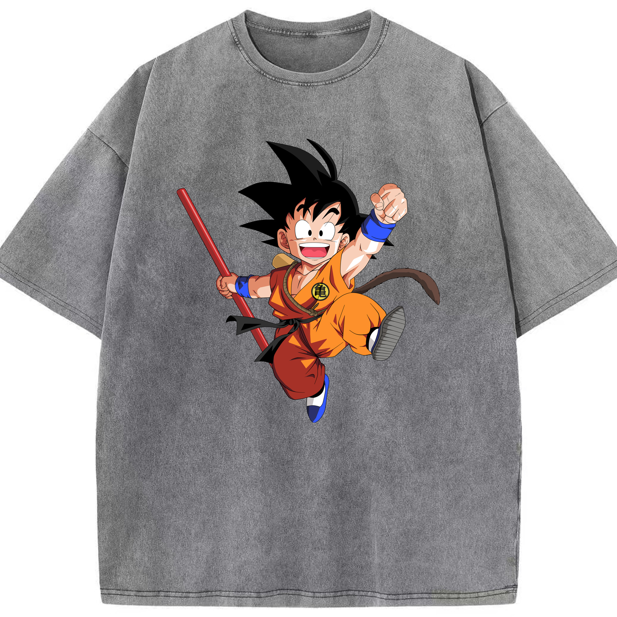 （画像用） ドラゴンボール 孫悟空（そん ごくう）Son Goku カカロット DRAGON BALL Kakarotto 綿100% ヴィンテージ風 半袖Tシャツ（フロントプリント）