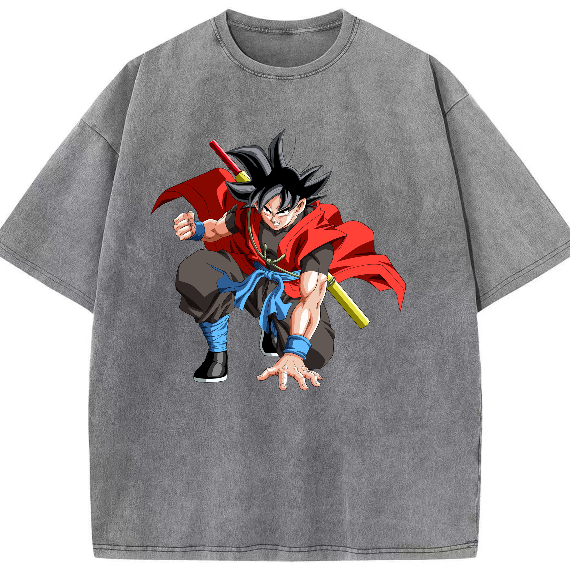 （画像用） ドラゴンボール 孫悟空（そん ごくう）Son Goku カカロット DRAGON BALL Kakarotto 綿100% ヴィンテージ風 半袖Tシャツ（フロントプリント）