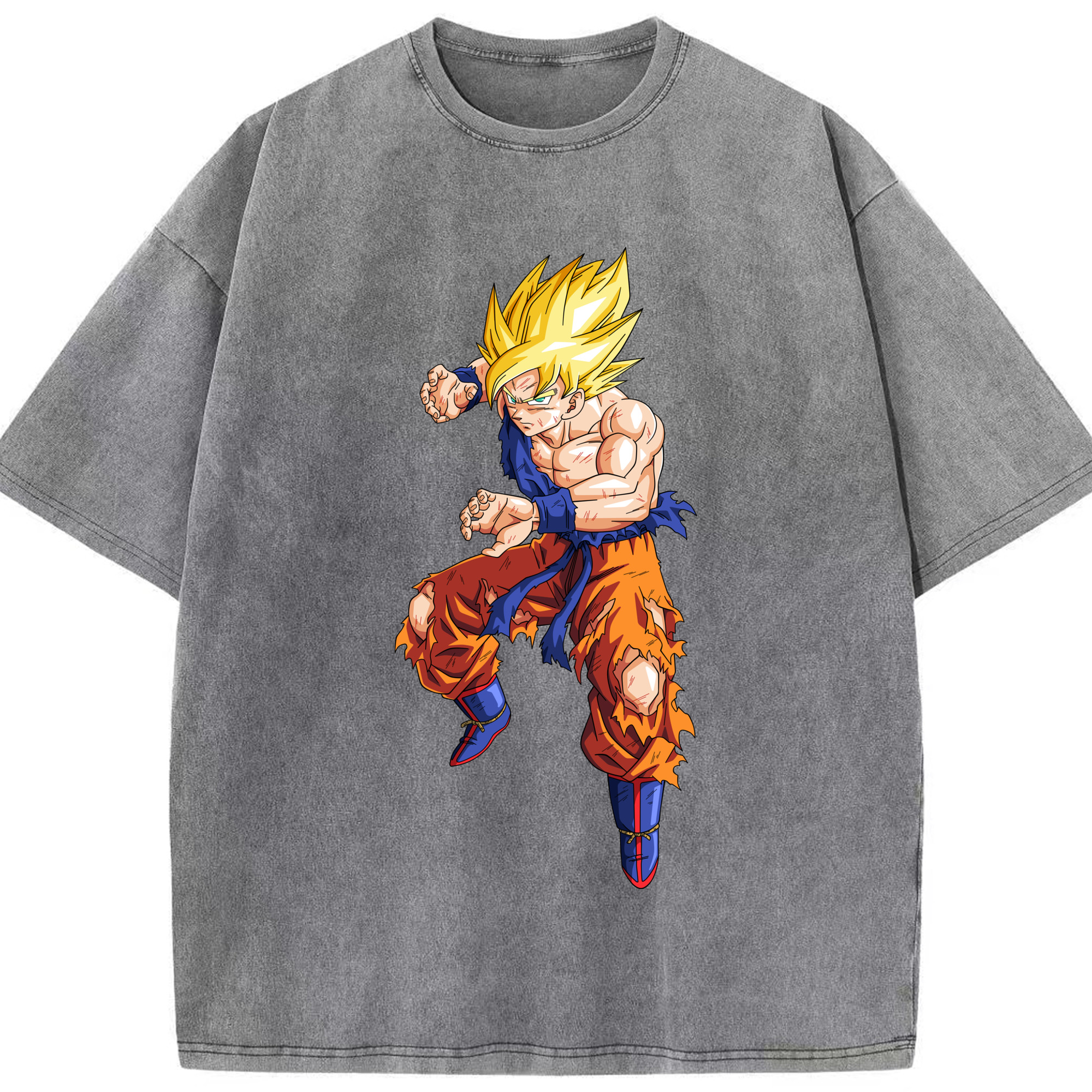 （画像用） ドラゴンボール 孫悟空（そん ごくう）Son Goku カカロット DRAGON BALL Kakarotto 綿100% ヴィンテージ風 半袖Tシャツ（フロントプリント）