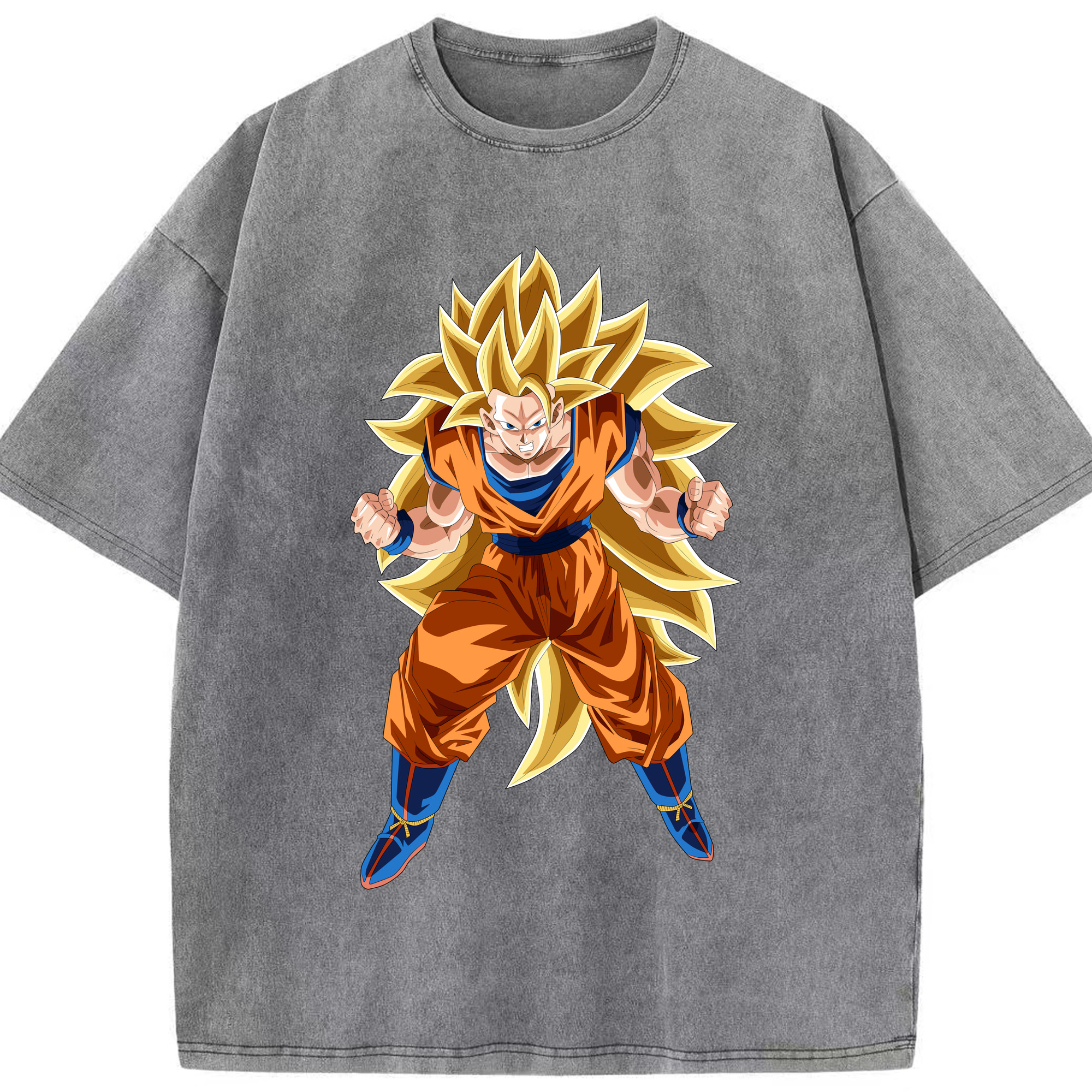 （画像用） ドラゴンボール 孫悟空（そん ごくう）Son Goku カカロット DRAGON BALL Kakarotto 綿100% ヴィンテージ風 半袖Tシャツ（フロントプリント）