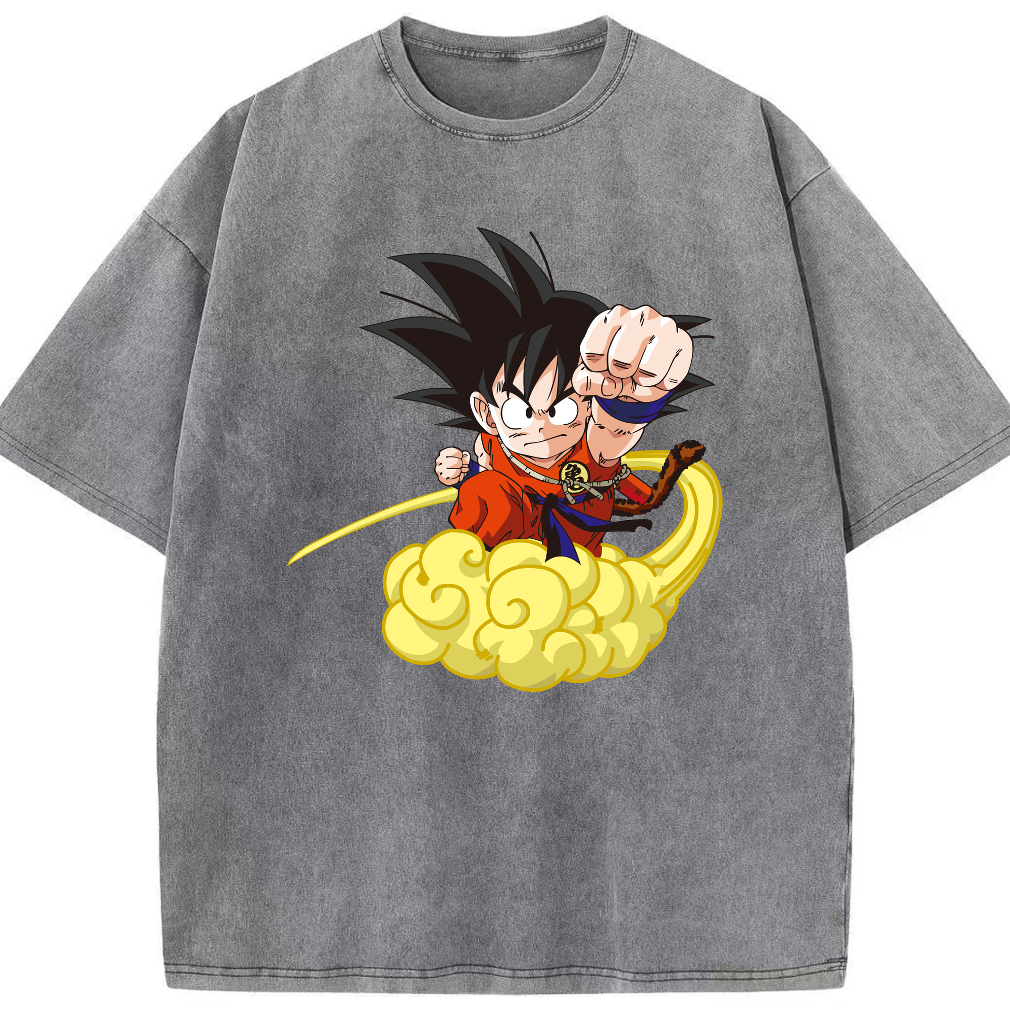 （画像用） ドラゴンボール 孫悟空（そん ごくう）Son Goku カカロット DRAGON BALL Kakarotto 綿100% ヴィンテージ風 半袖Tシャツ（フロントプリント）