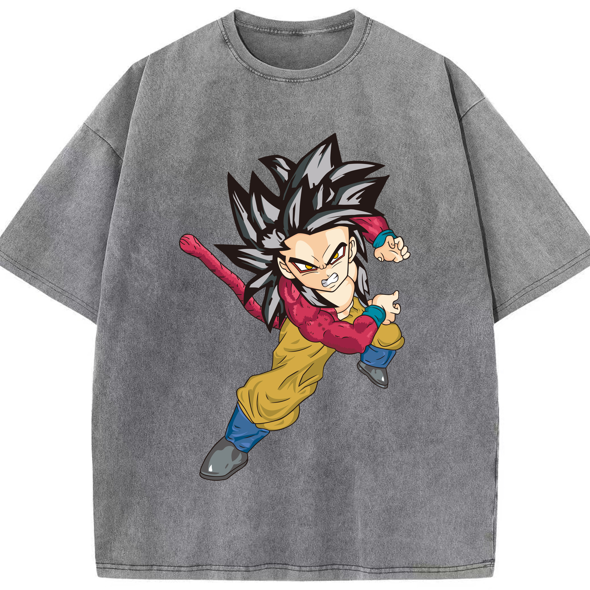 （画像用） ドラゴンボール 孫悟空（そん ごくう）Son Goku カカロット DRAGON BALL Kakarotto 綿100% ヴィンテージ風 半袖Tシャツ（フロントプリント）