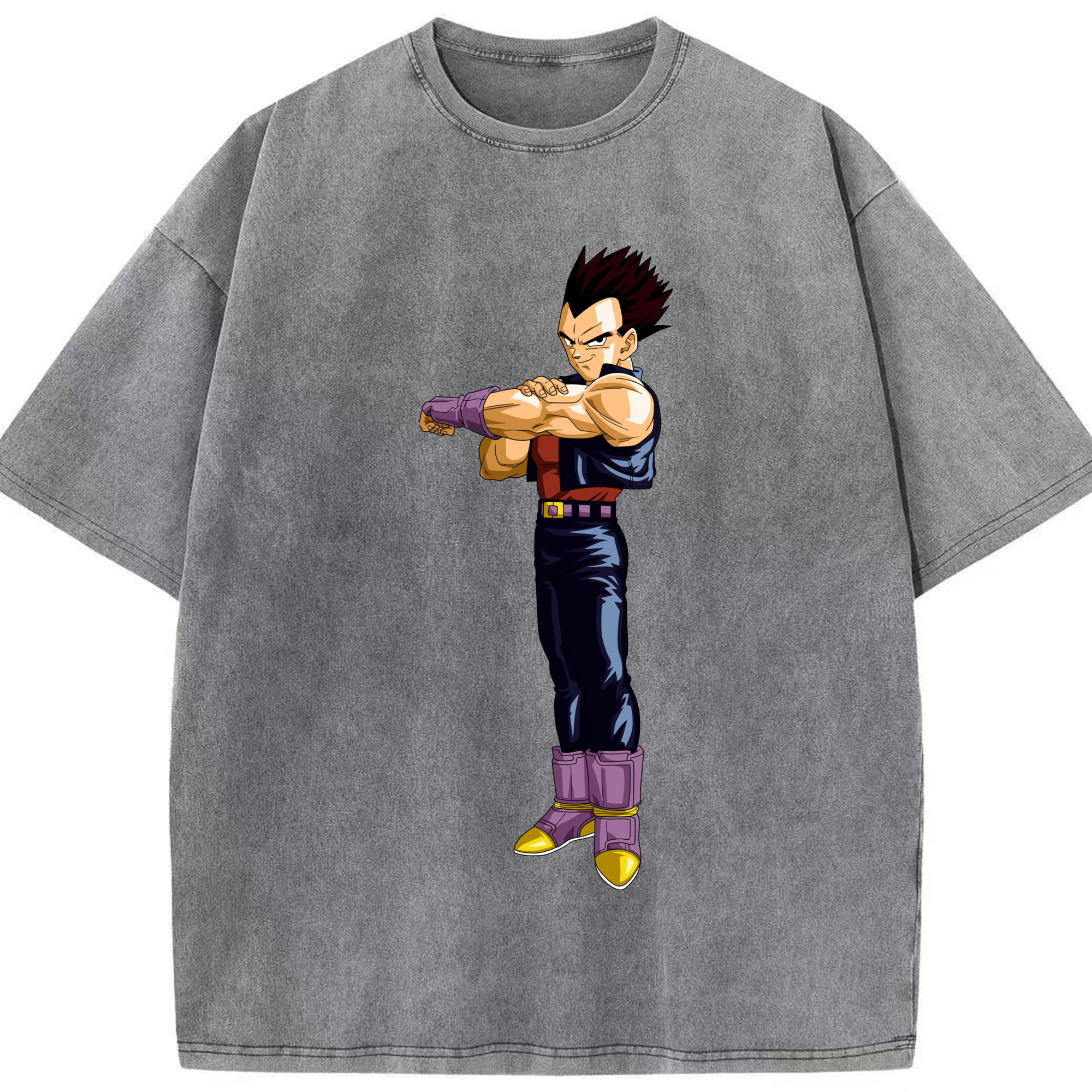 （画像用） ドラゴンボール ベジータ四世（Bejīta Yonsei）DRAGON BALL Vegeta IV 綿100% ヴィンテージ風 半袖Tシャツ（フロントプリント）