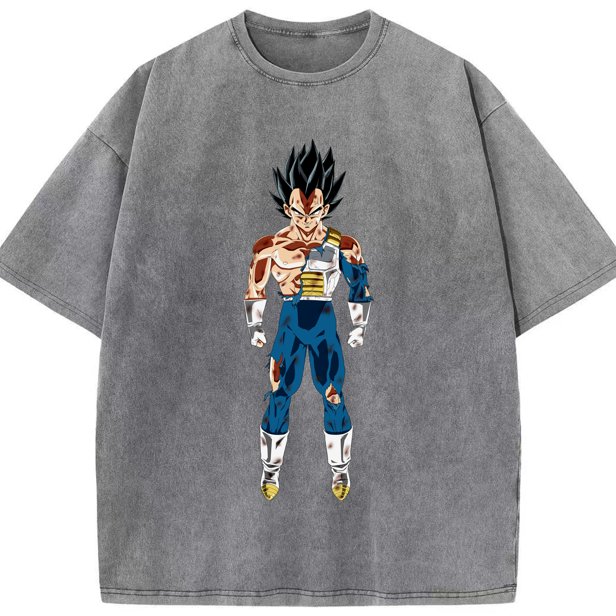 （画像用） ドラゴンボール ベジータ四世（Bejīta Yonsei）DRAGON BALL Vegeta IV 綿100% ヴィンテージ風 半袖Tシャツ（フロントプリント）