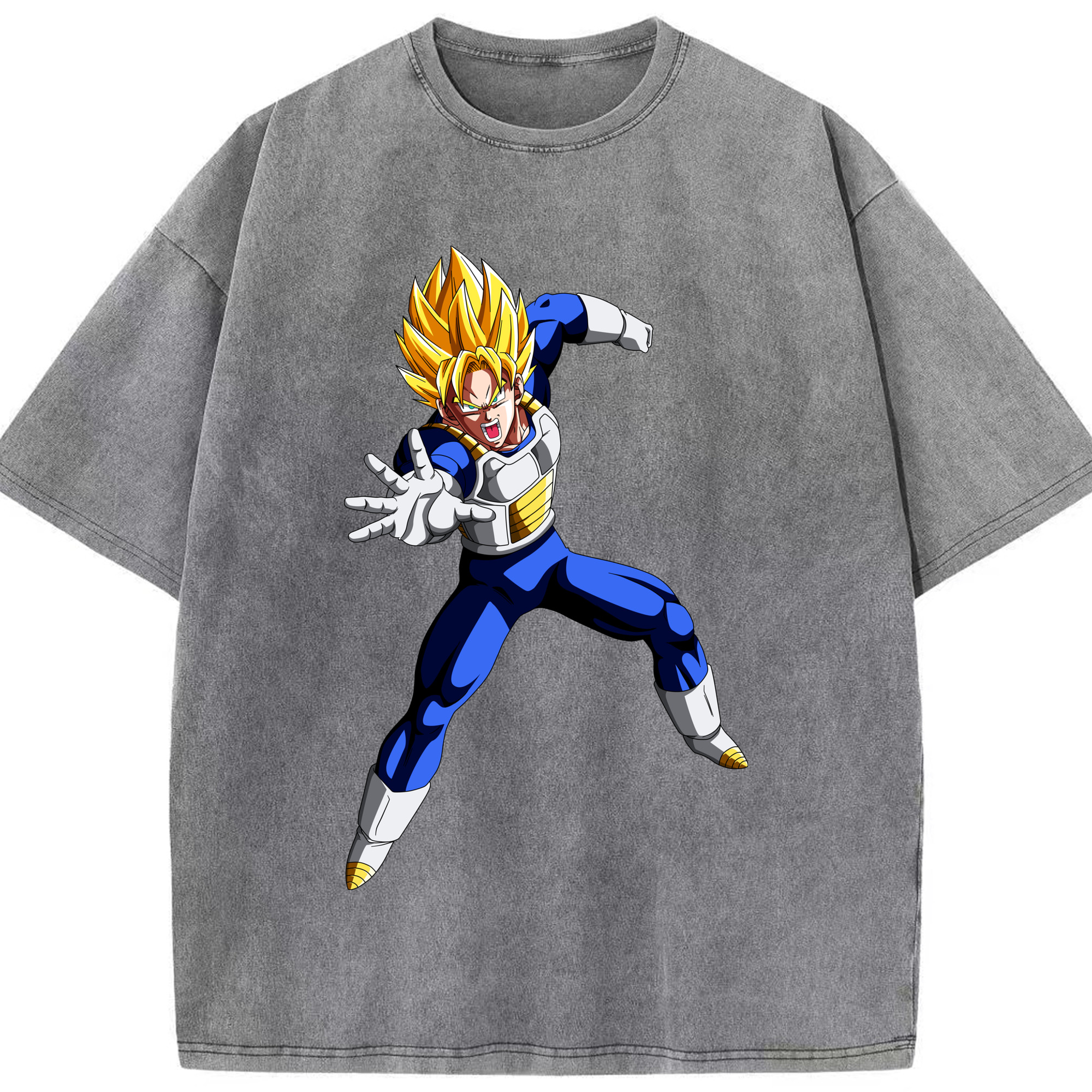 （画像用） ドラゴンボール ベジータ四世（Bejīta Yonsei）DRAGON BALL Vegeta IV 綿100% ヴィンテージ風 半袖Tシャツ（フロントプリント）