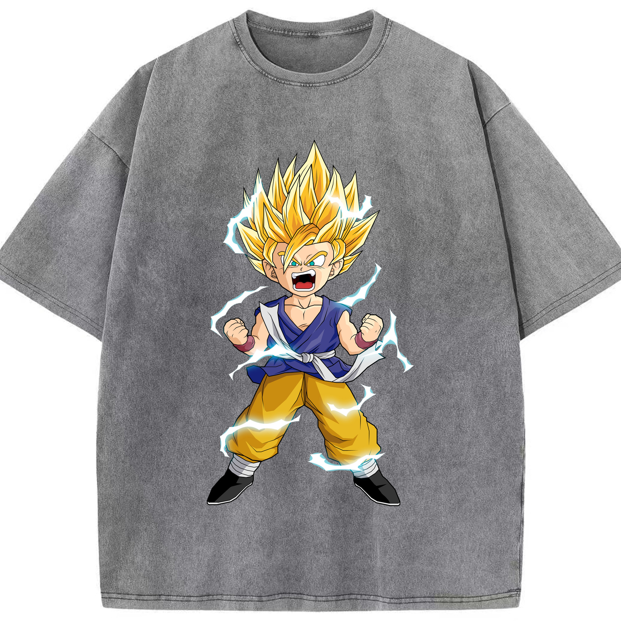 （画像用） ドラゴンボール 孫 悟飯（そんごはん）DRAGON BALL Son Gohan 綿100% ヴィンテージ風 半袖Tシャツ（フロントプリント）
