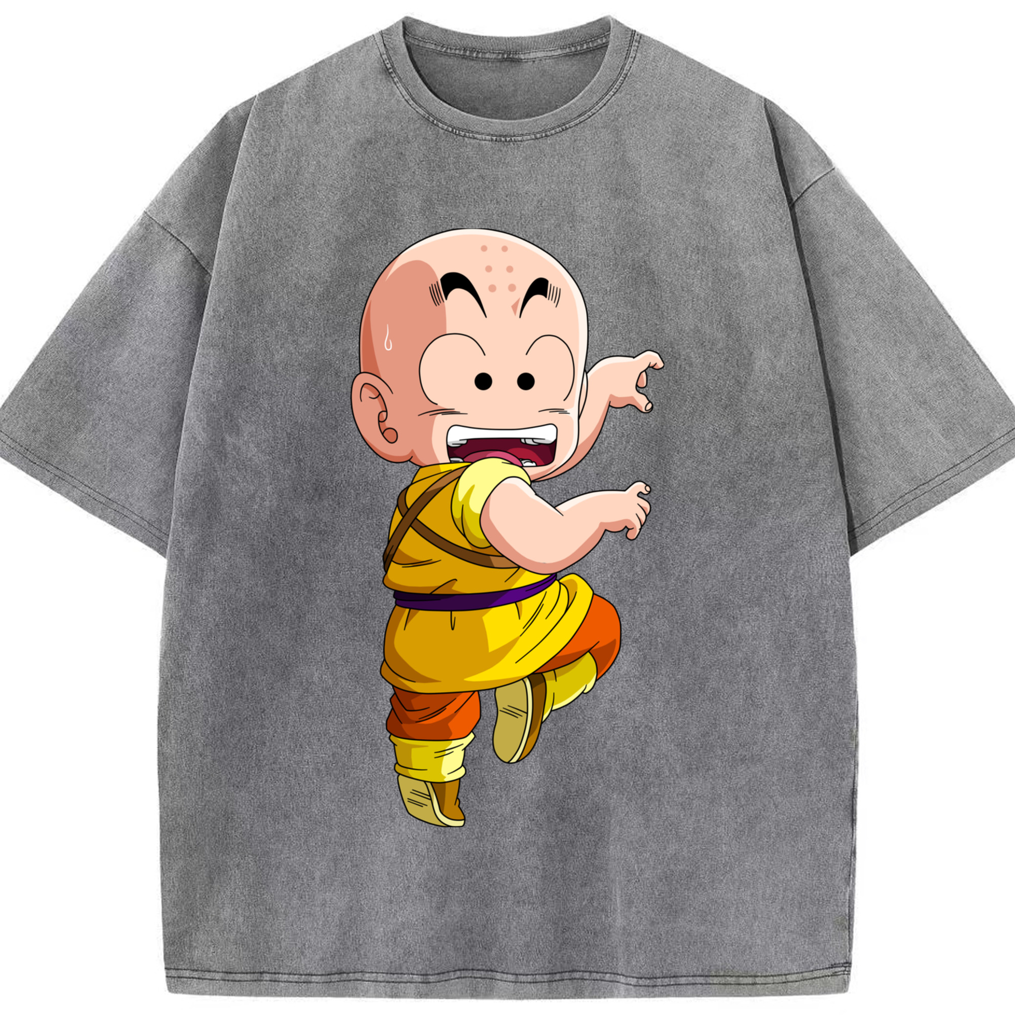 （画像用） ドラゴンボール クリリン DRAGON BALL krillin 綿100% ヴィンテージ風 半袖Tシャツ（フロントプリント）