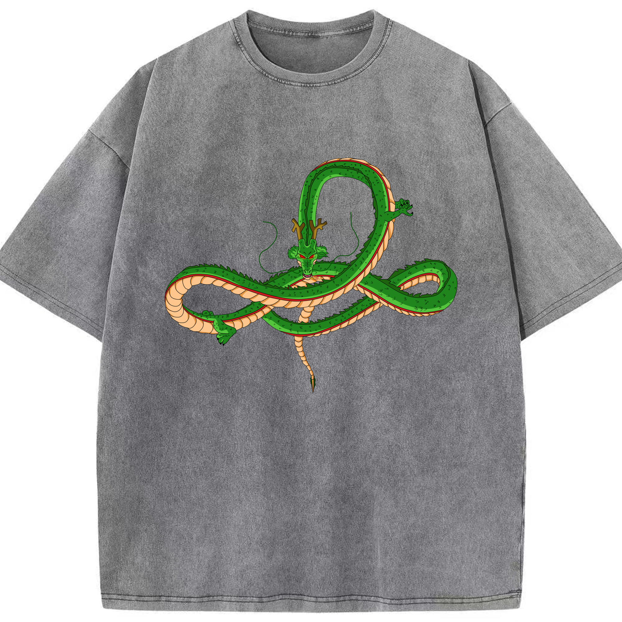 （画像用） ドラゴンボール 神龍 シェンロン DRAGON BALL Shenron 綿100% ヴィンテージ風 半袖Tシャツ（フロントプリント）