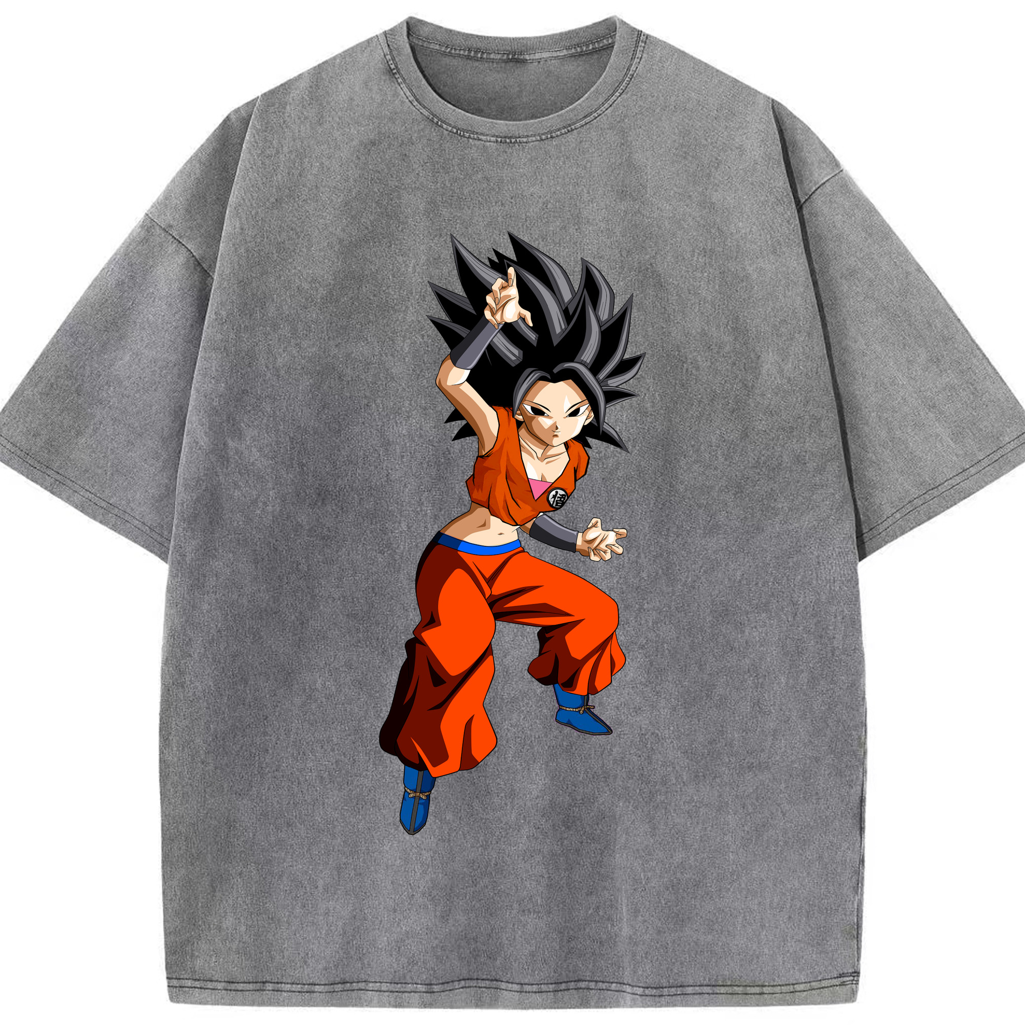 （画像用） ドラゴンボール カリフラ DRAGON BALL Caulifla 綿100% ヴィンテージ風 半袖Tシャツ（フロントプリント）