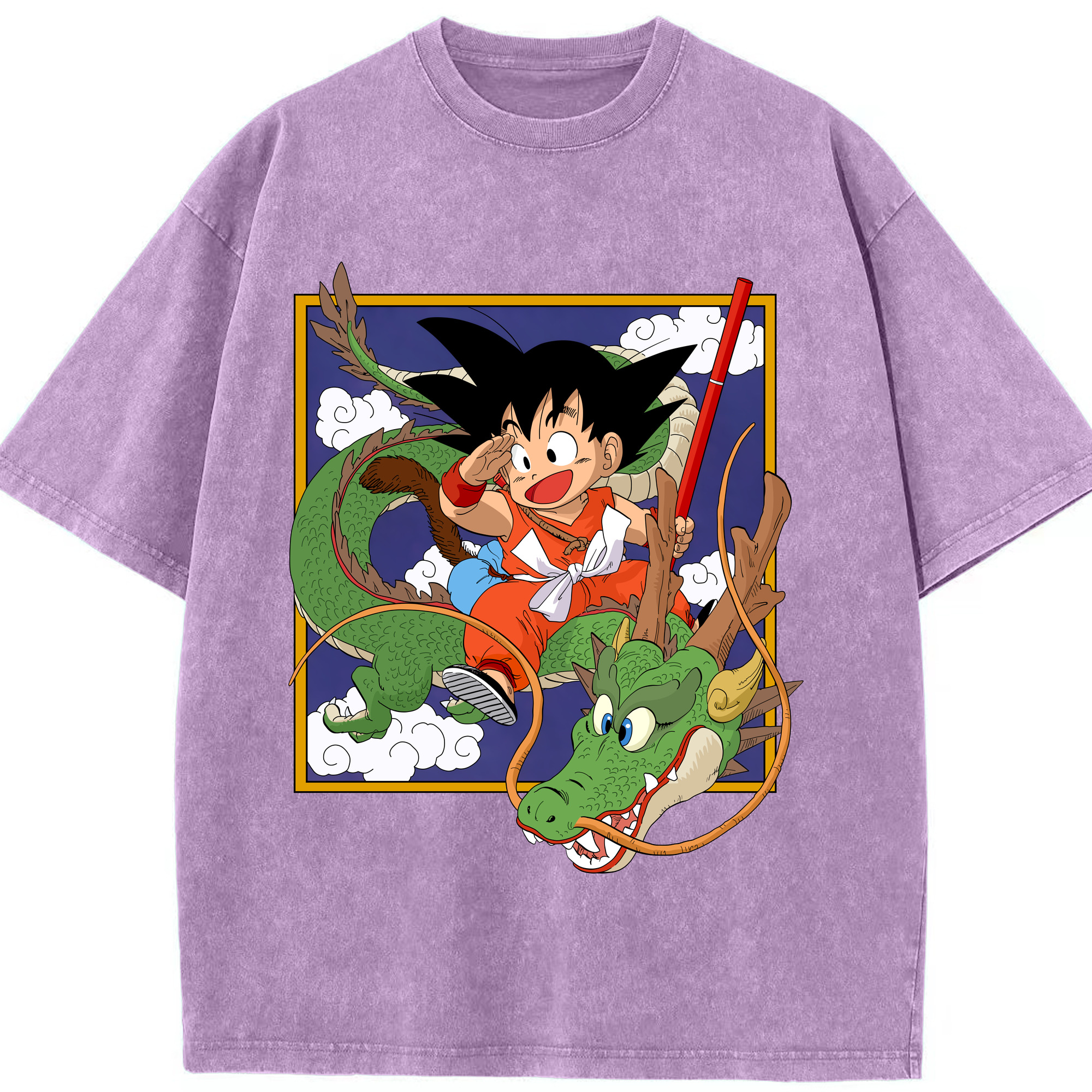 （画像用） ドラゴンボール 孫悟空（そん ごくう）Son Goku カカロット DRAGON BALL Kakarotto 綿100% ヴィンテージ風 半袖Tシャツ（フロントプリント）