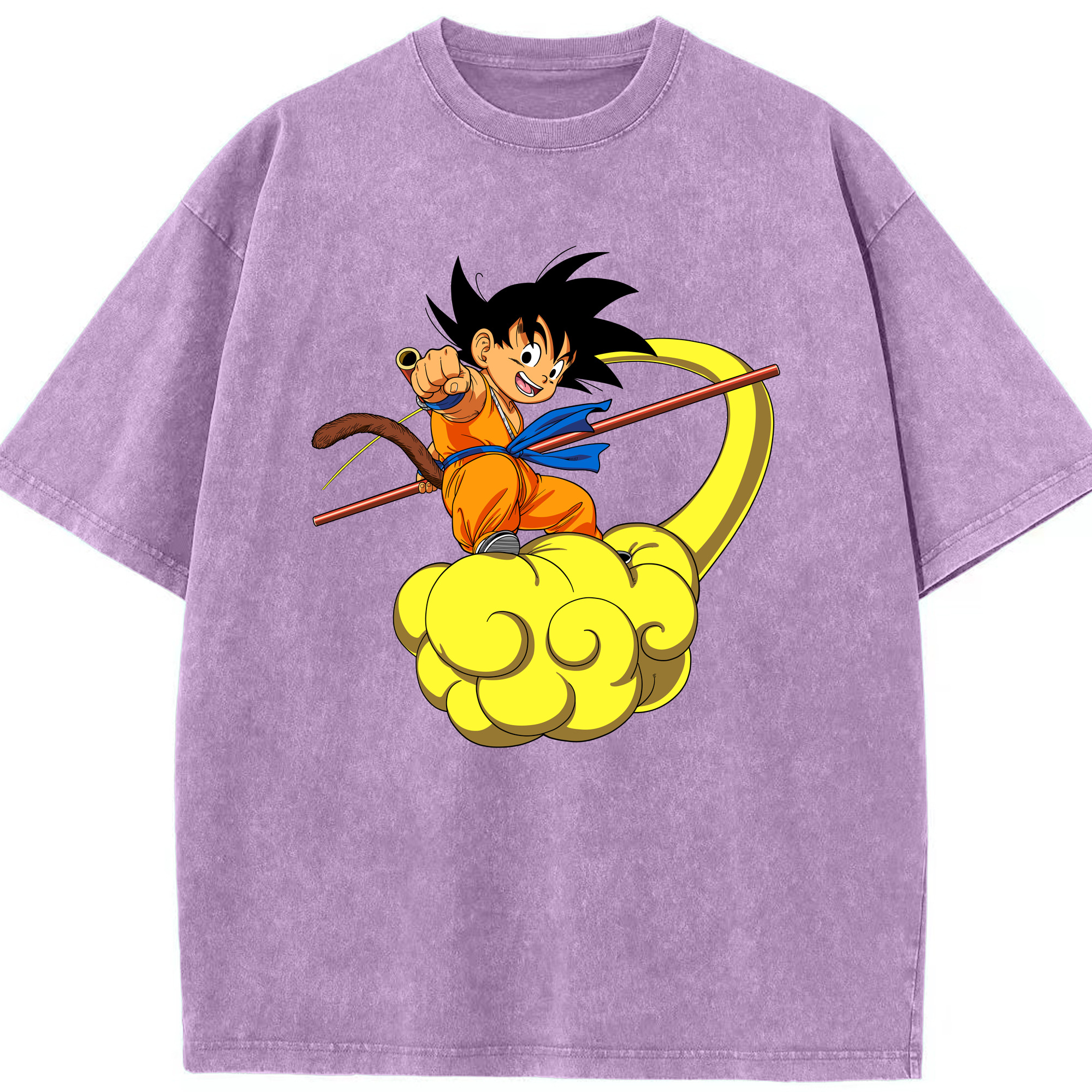 （画像用） ドラゴンボール 孫悟空（そん ごくう）Son Goku カカロット DRAGON BALL Kakarotto 綿100% ヴィンテージ風 半袖Tシャツ（フロントプリント）