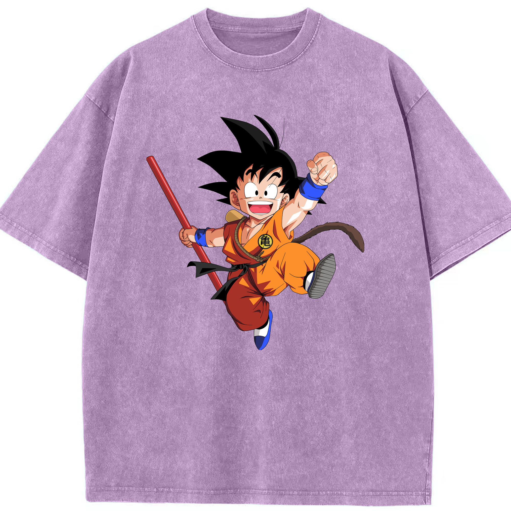 （画像用） ドラゴンボール 孫悟空（そん ごくう）Son Goku カカロット DRAGON BALL Kakarotto 綿100% ヴィンテージ風 半袖Tシャツ（フロントプリント）
