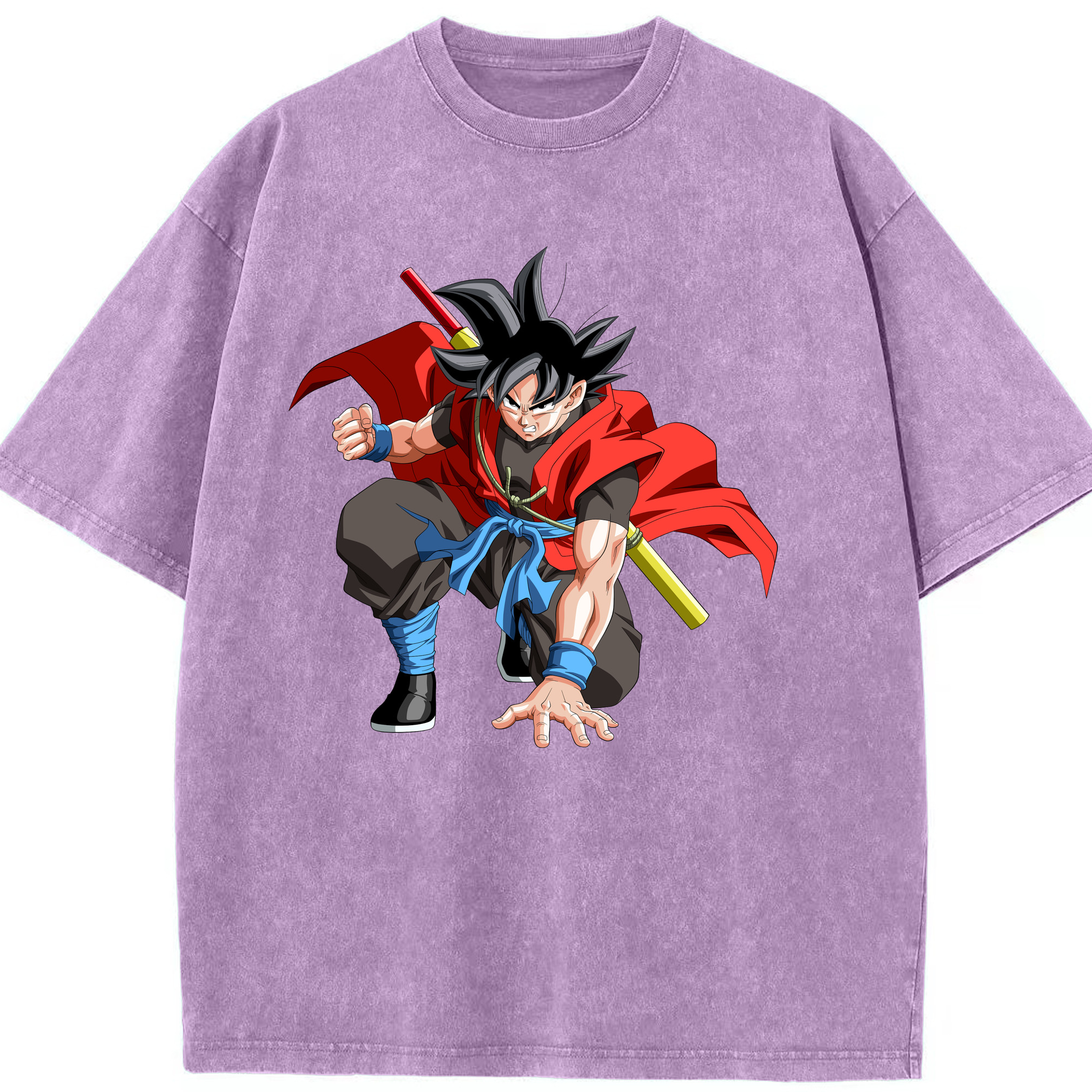 （画像用） ドラゴンボール 孫悟空（そん ごくう）Son Goku カカロット DRAGON BALL Kakarotto 綿100% ヴィンテージ風 半袖Tシャツ（フロントプリント）
