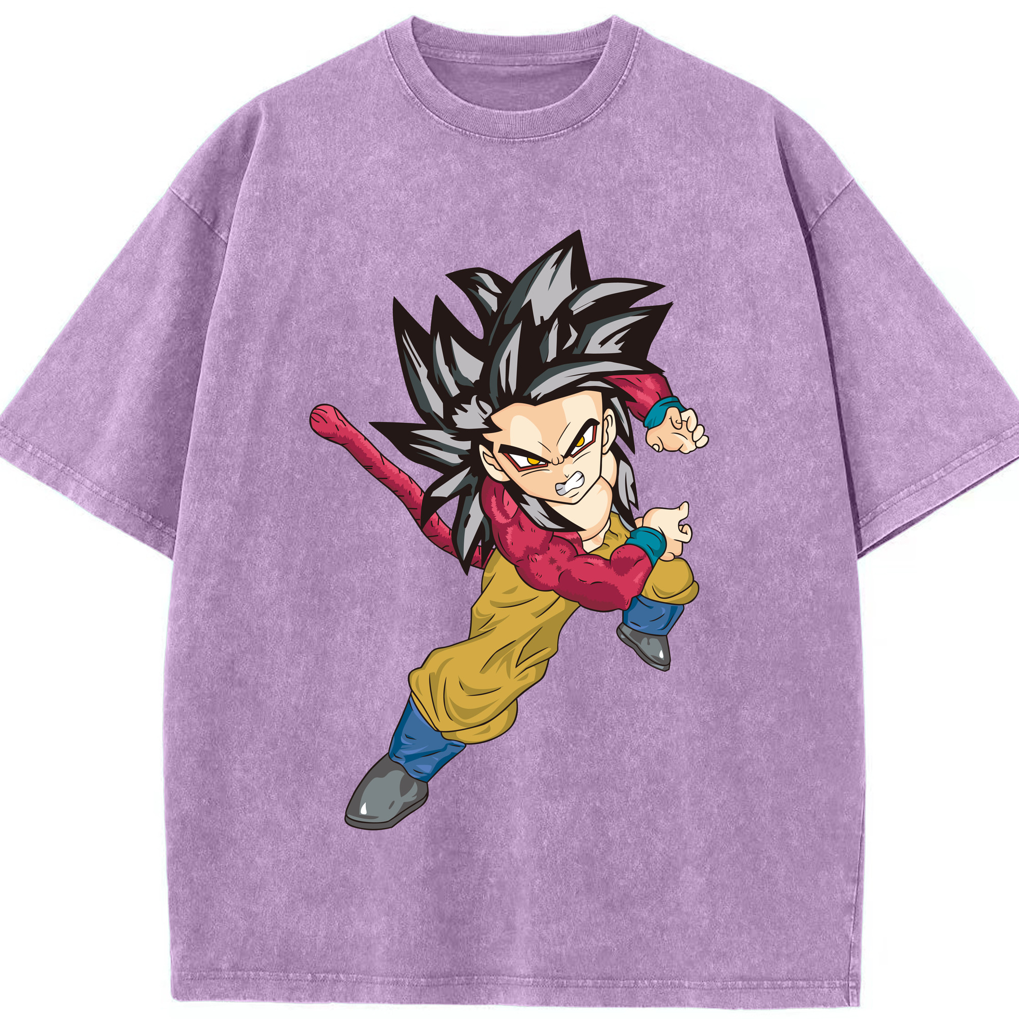（画像用） ドラゴンボール 孫悟空（そん ごくう）Son Goku カカロット DRAGON BALL Kakarotto 綿100% ヴィンテージ風 半袖Tシャツ（フロントプリント）