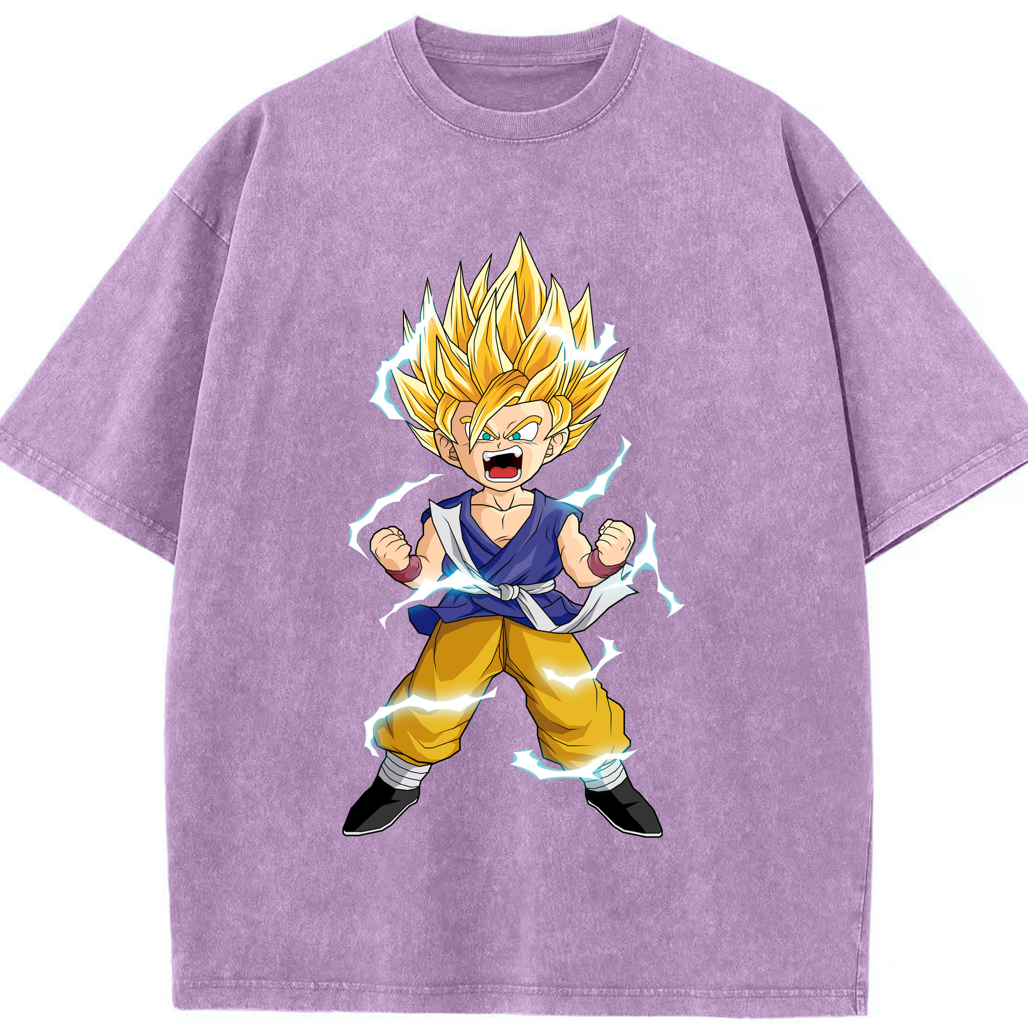 （画像用） ドラゴンボール 孫 悟飯（そんごはん）DRAGON BALL Son Gohan 綿100% ヴィンテージ風 半袖Tシャツ（フロントプリント）