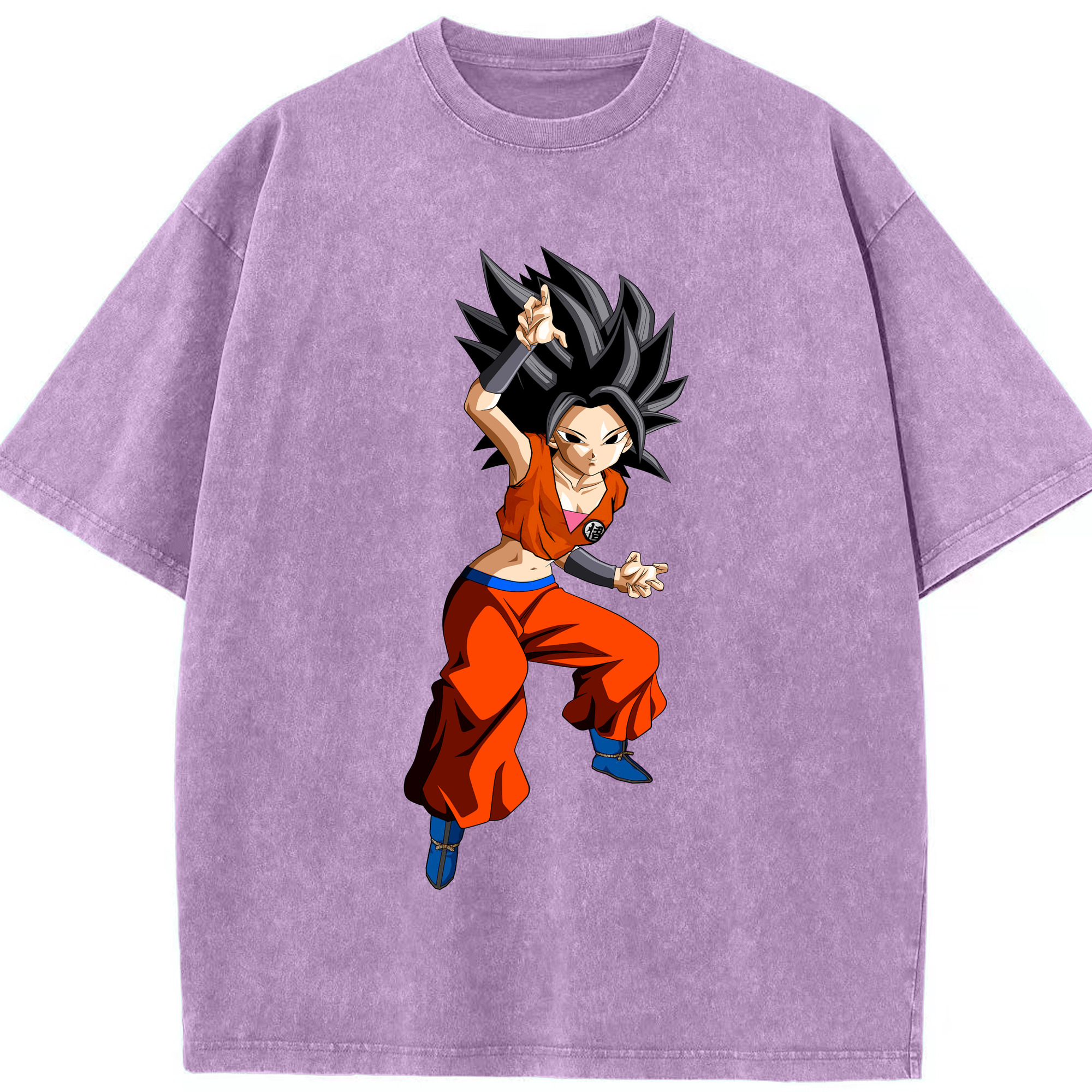 （画像用） ドラゴンボール カリフラ DRAGON BALL Caulifla 綿100% ヴィンテージ風 半袖Tシャツ（フロントプリント）