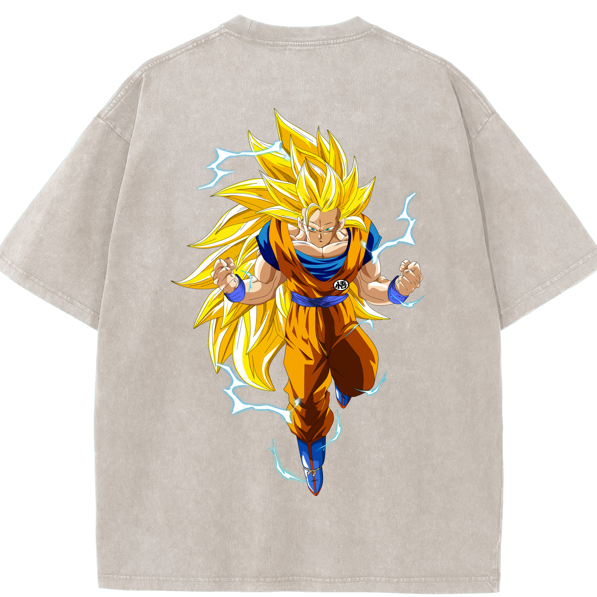 （画像用） ドラゴンボール 孫悟空（そん ごくう）Son Goku カカロット DRAGON BALL Kakarotto 綿100% ヴィンテージ風 半袖Tシャツ（背面プリント）