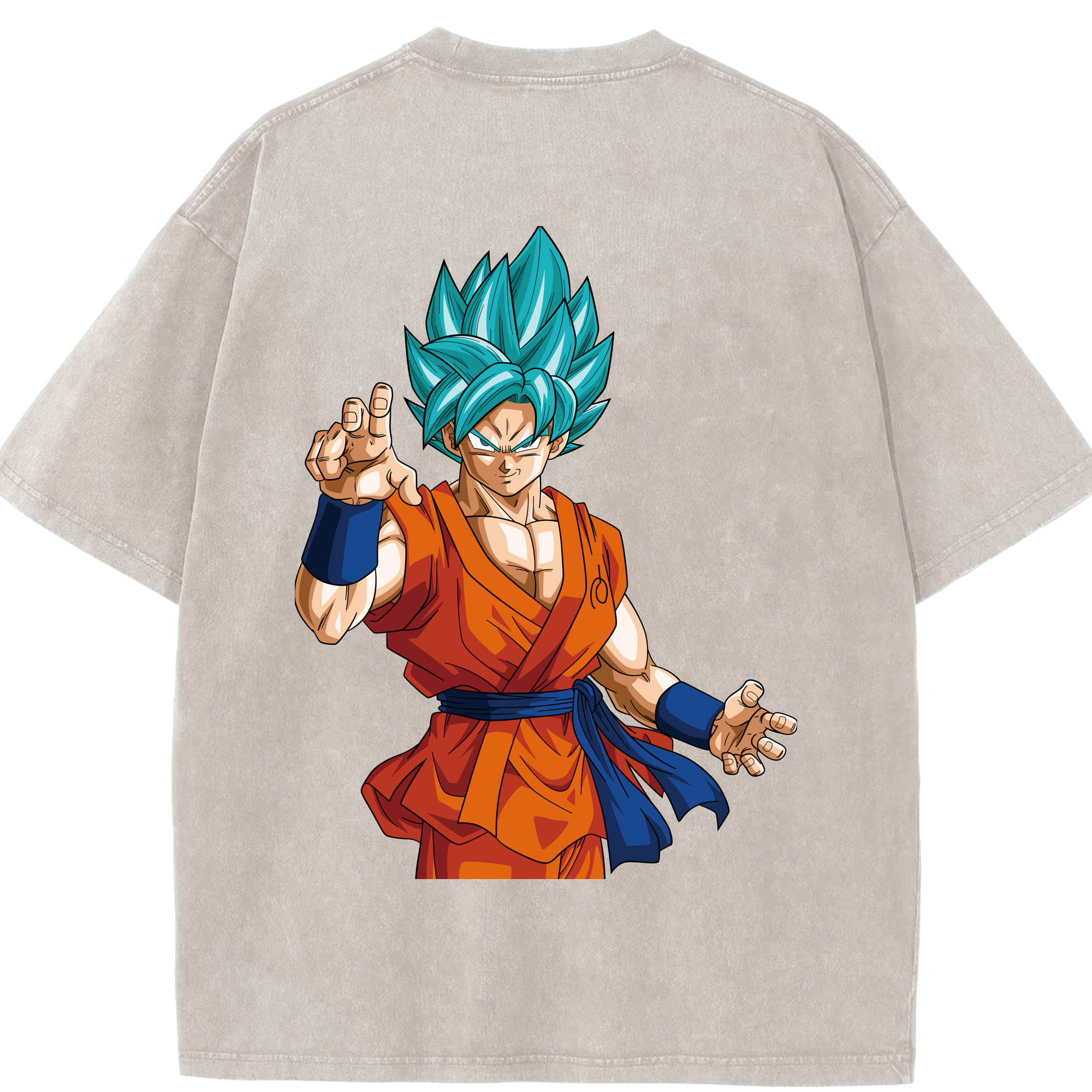 （画像用） ドラゴンボール 孫悟空（そん ごくう）Son Goku カカロット DRAGON BALL Kakarotto 綿100% ヴィンテージ風 半袖Tシャツ（背面プリント）