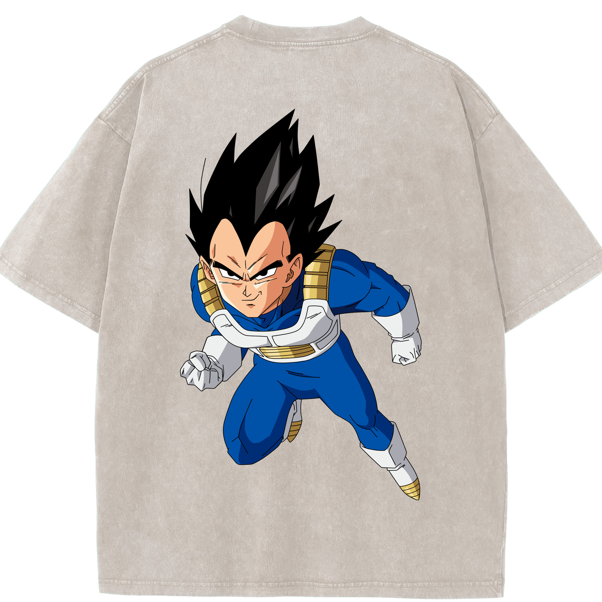 （画像用） ドラゴンボール ベジータ四世（Bejīta Yonsei）DRAGON BALL Vegeta IV 綿100% ヴィンテージ風 半袖Tシャツ（背面プリント）
