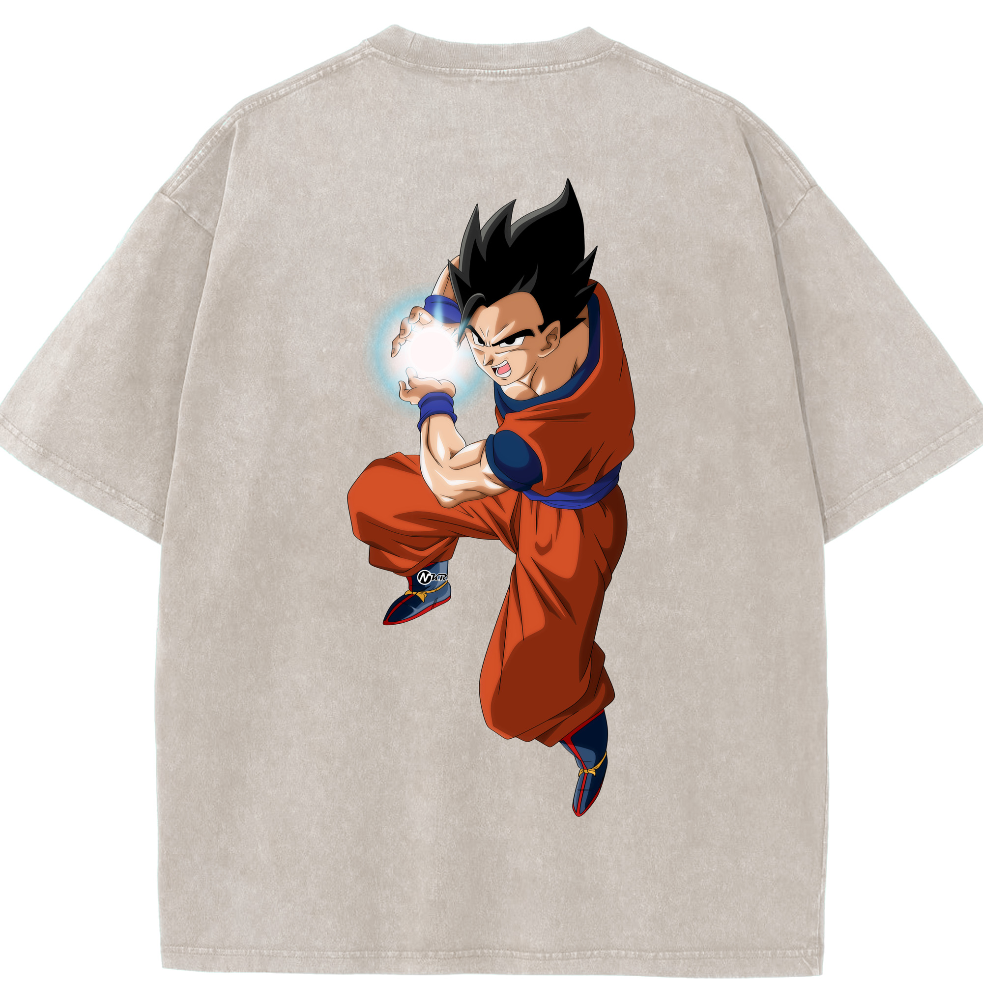 （画像用） ドラゴンボール 孫 悟飯（そんごはん）DRAGON BALL Son Gohan 綿100% ヴィンテージ風 半袖Tシャツ（背面プリント）