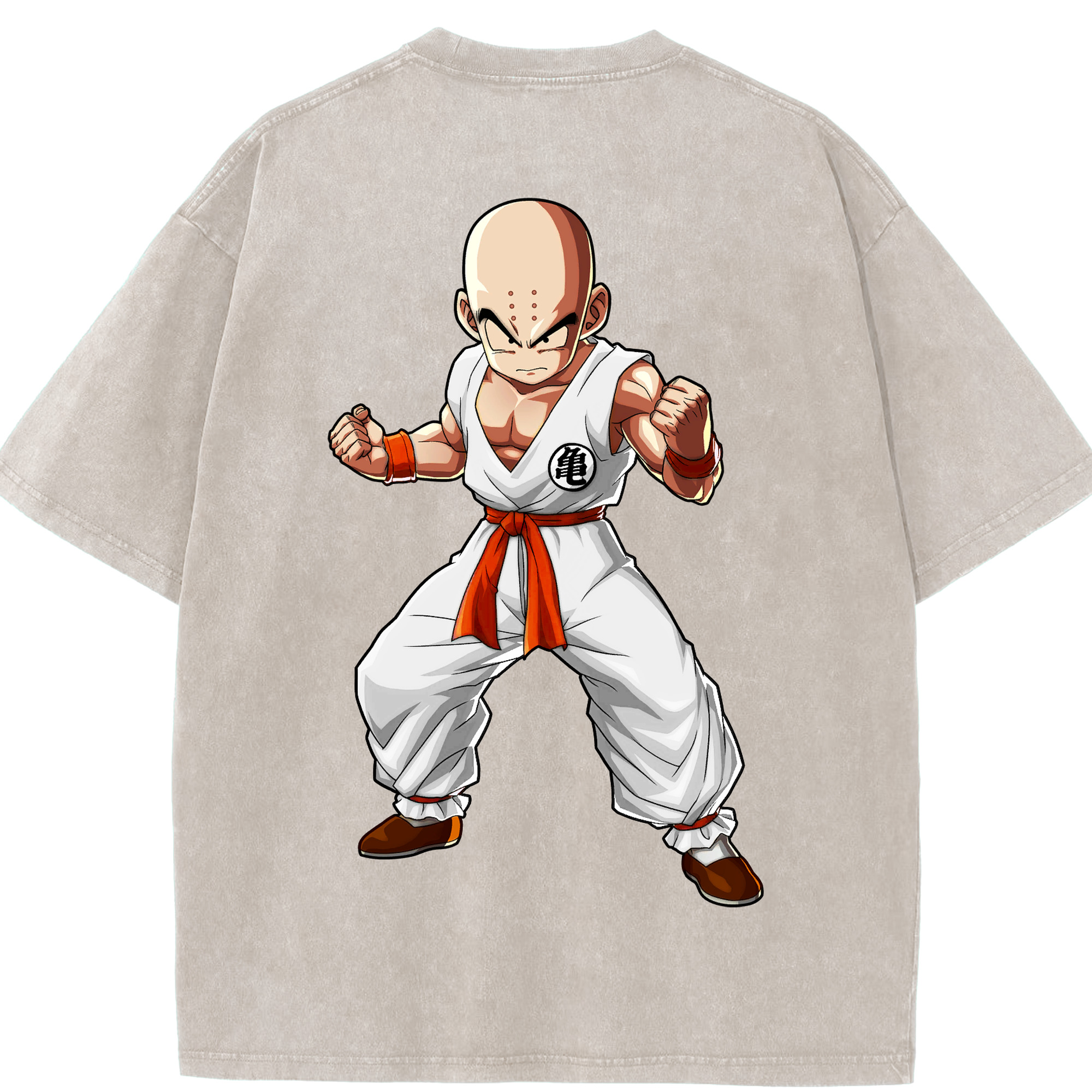 （画像用） ドラゴンボール クリリン DRAGON BALL krillin 綿100% ヴィンテージ風 半袖Tシャツ（背面プリント）