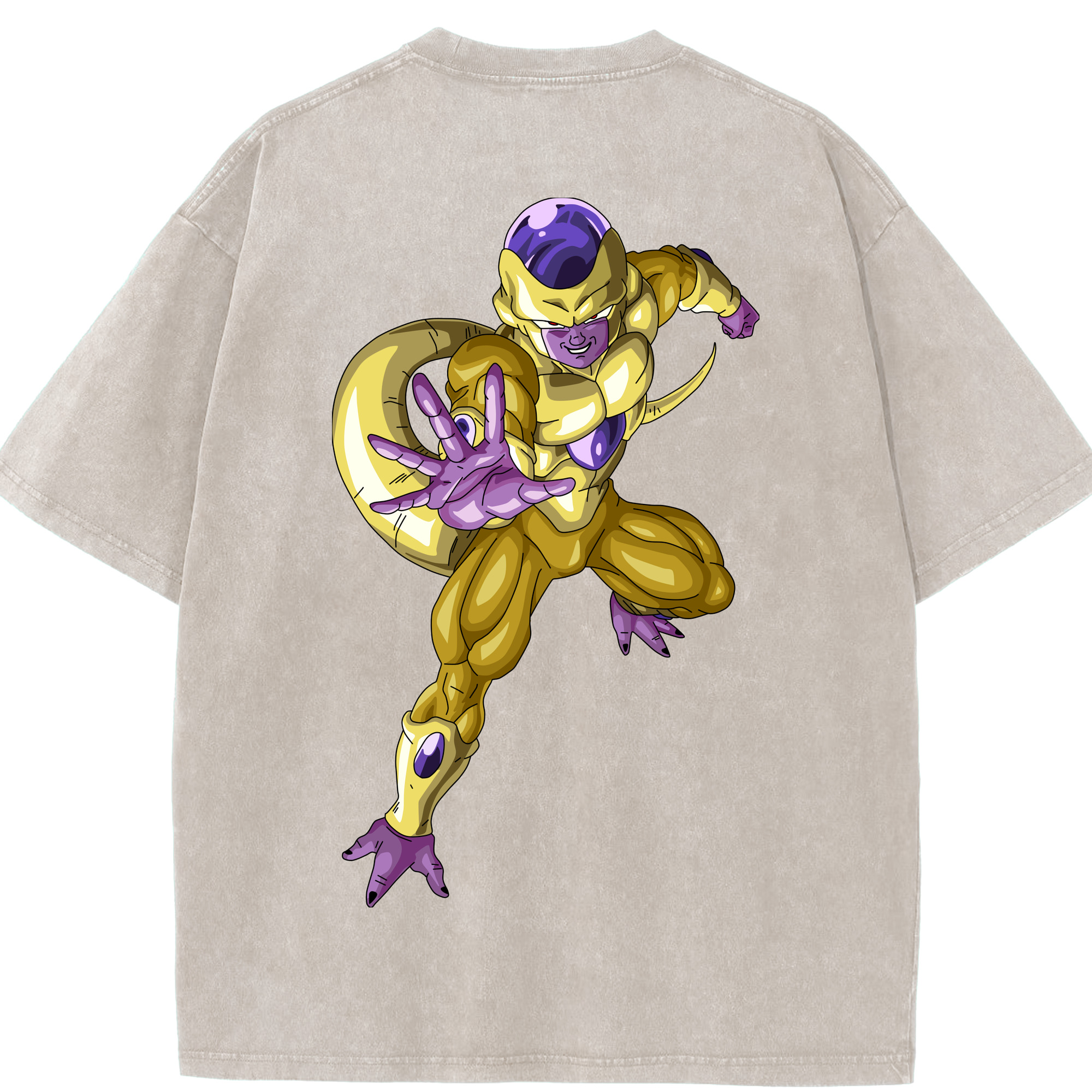 （画像用） ドラゴンボール フリーザ DRAGON BALL Frieza 綿100% ヴィンテージ風 半袖Tシャツ（背面プリント）