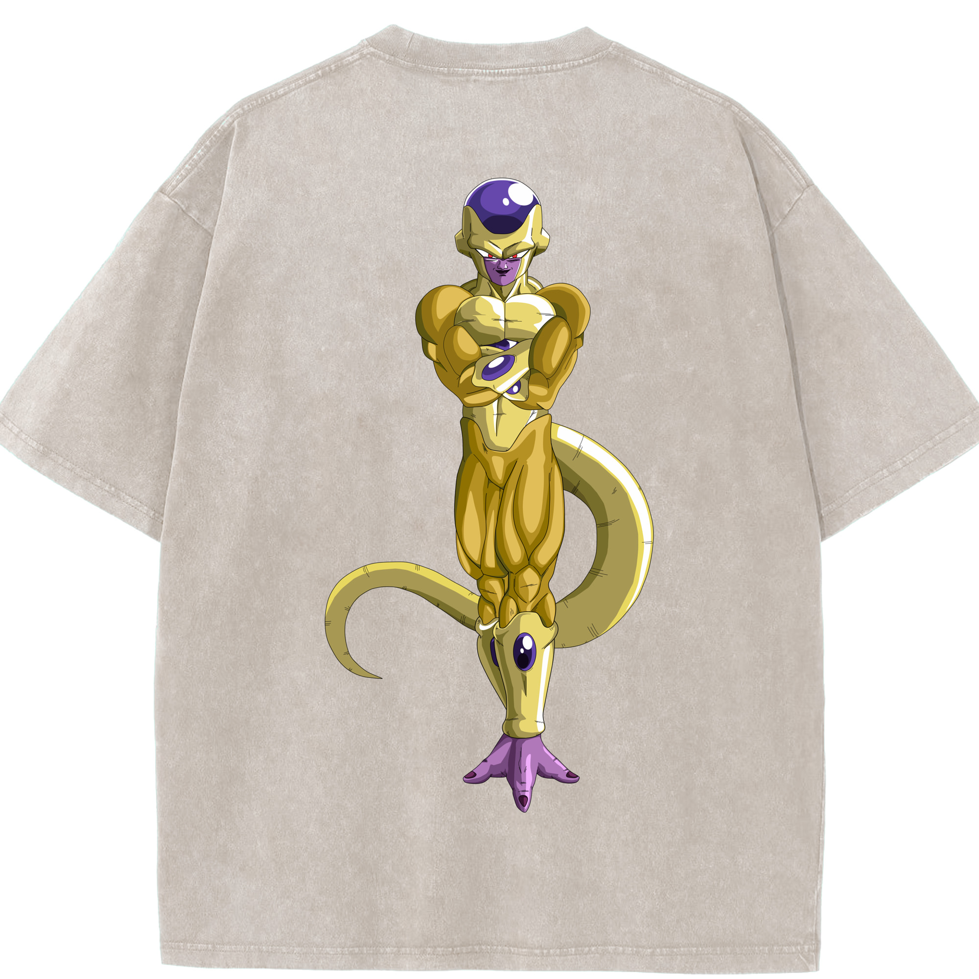 （画像用） ドラゴンボール フリーザ DRAGON BALL Frieza 綿100% ヴィンテージ風 半袖Tシャツ（背面プリント）