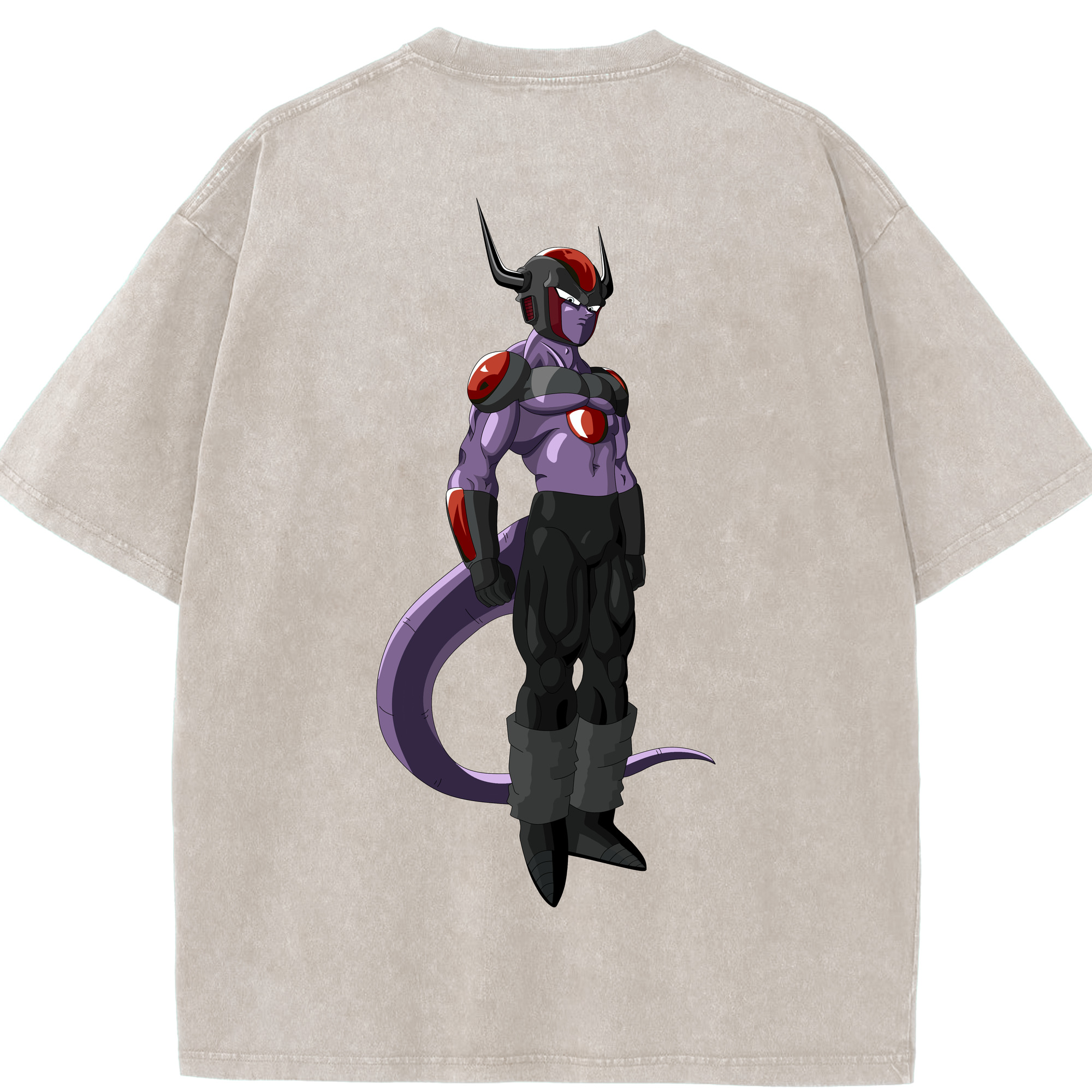 （画像用） ドラゴンボール フリーザ DRAGON BALL Frieza 綿100% ヴィンテージ風 半袖Tシャツ（背面プリント）