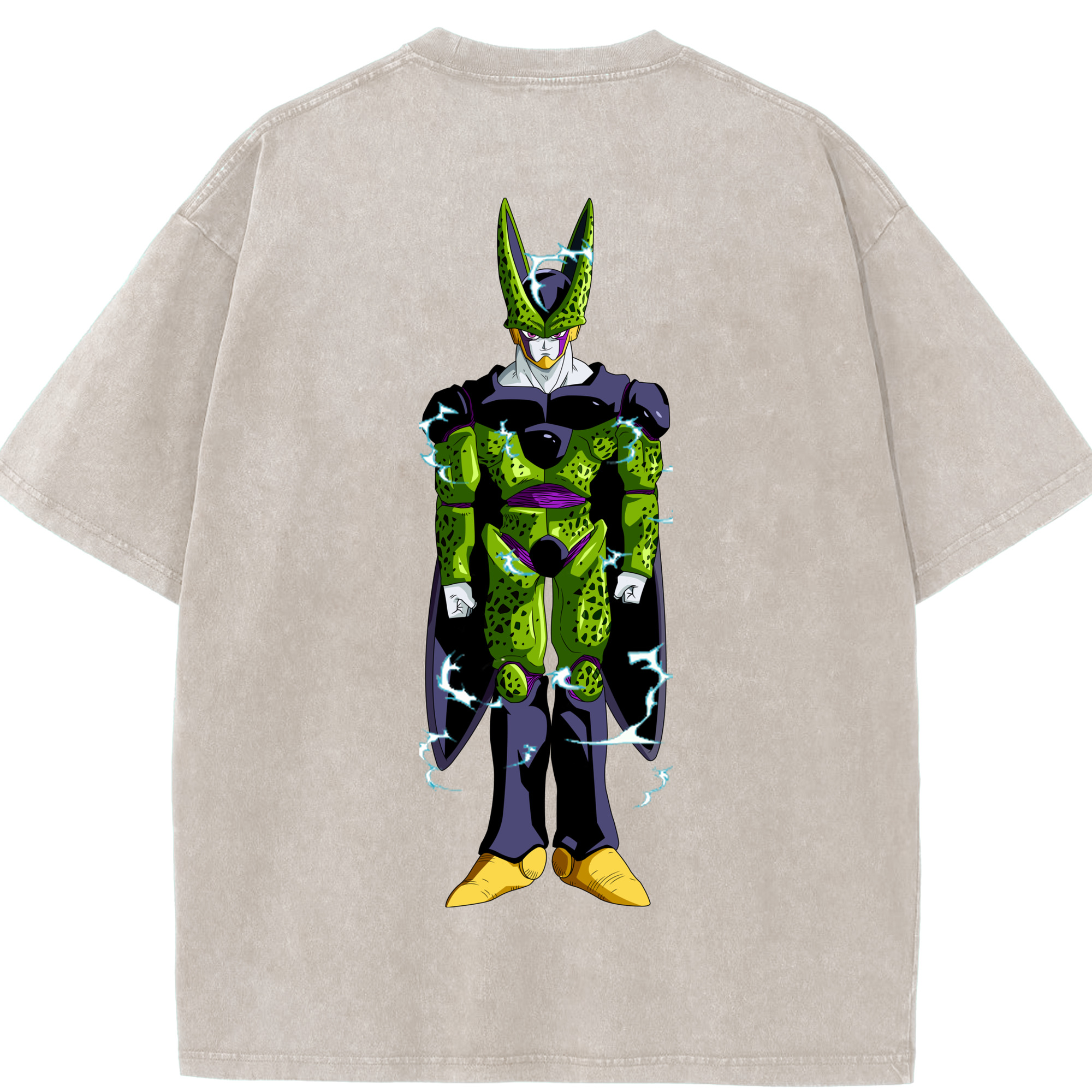 （画像用） ドラゴンボール セル DRAGON BALL Cell 綿100% ヴィンテージ風 半袖Tシャツ（背面プリント）