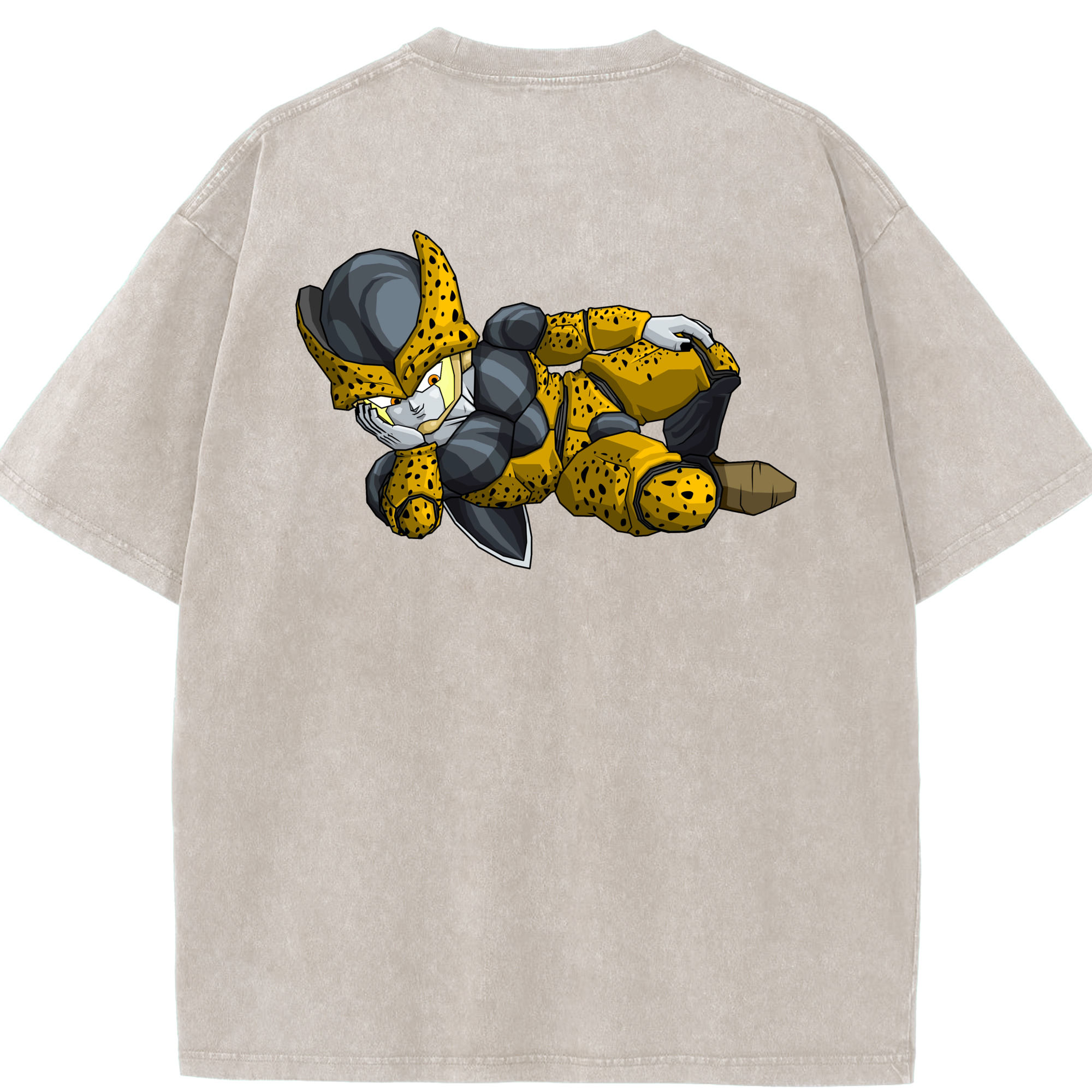 （画像用） ドラゴンボール セル DRAGON BALL Cell 綿100% ヴィンテージ風 半袖Tシャツ（背面プリント）