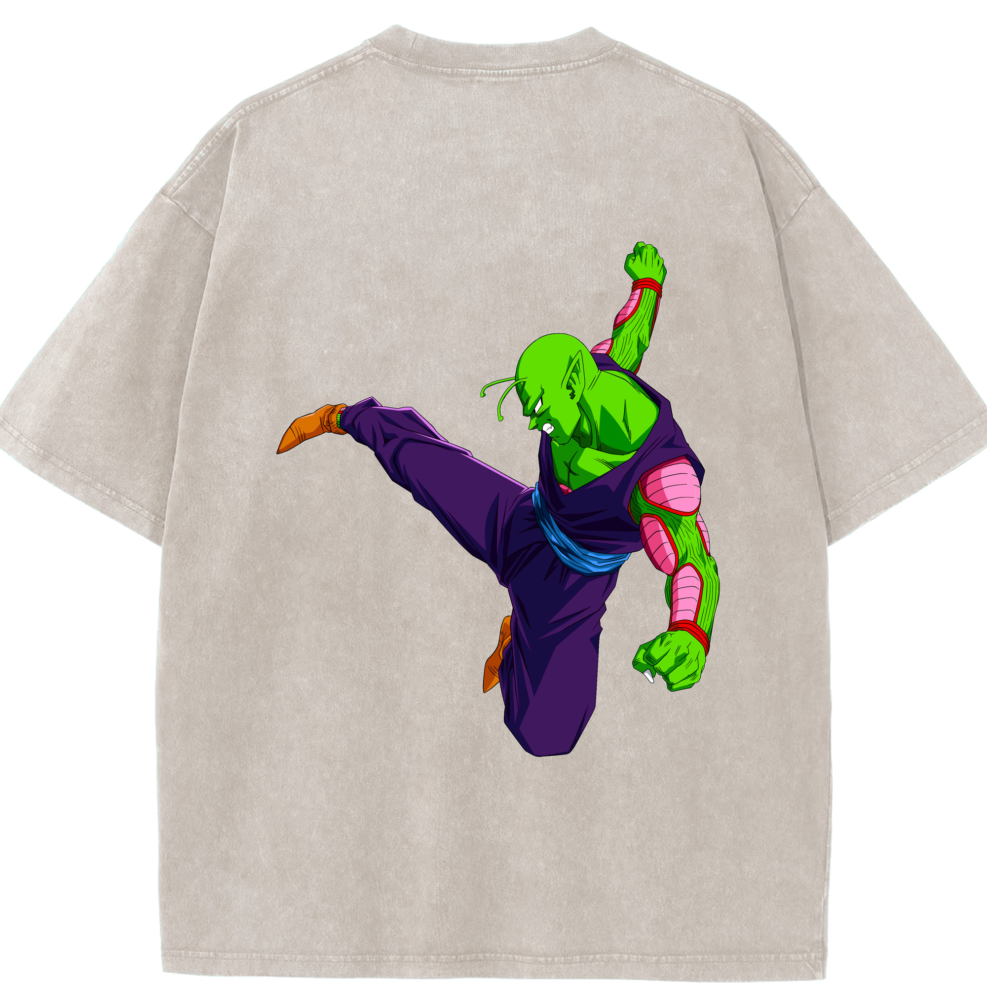 （画像用） ドラゴンボール ピッコロ DRAGON BALL Piccolo 綿100% ヴィンテージ風 半袖Tシャツ（背面プリント）