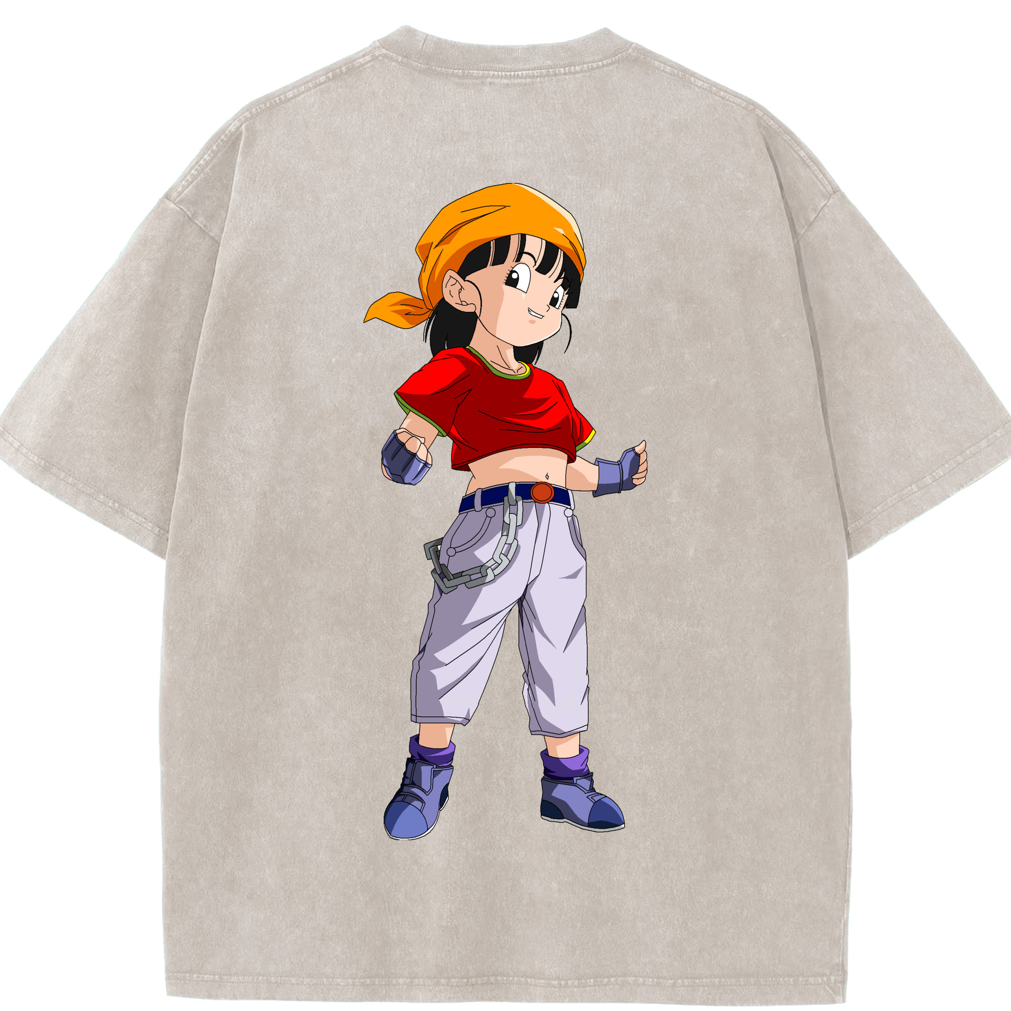 （画像用） ドラゴンボール パン DRAGON BALL Pan 綿100% ヴィンテージ風 半袖Tシャツ（背面プリント）