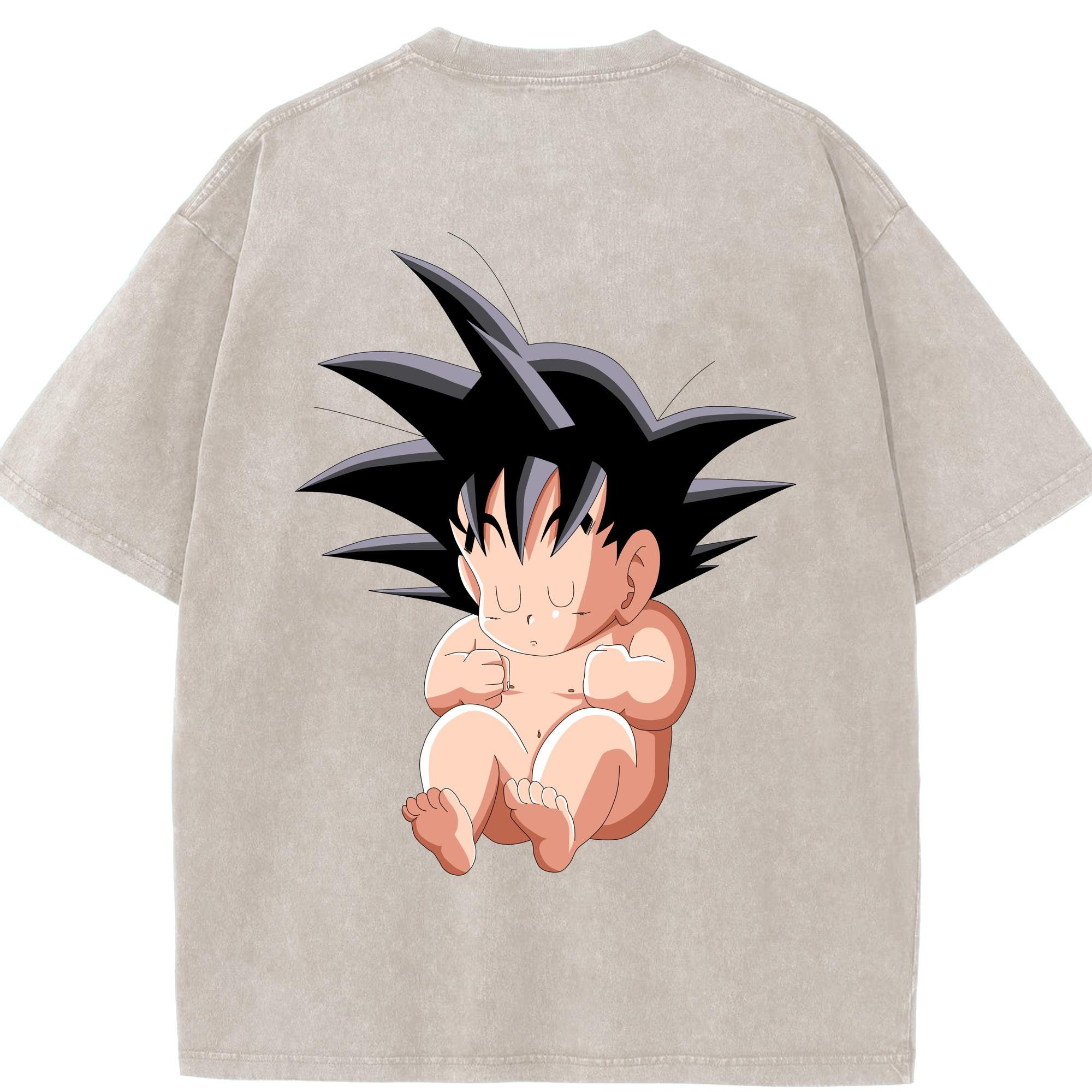（画像用） ドラゴンボール 孫悟空（そん ごくう）Son Goku カカロット DRAGON BALL Kakarotto 綿100% ヴィンテージ風 半袖Tシャツ（背面プリント）