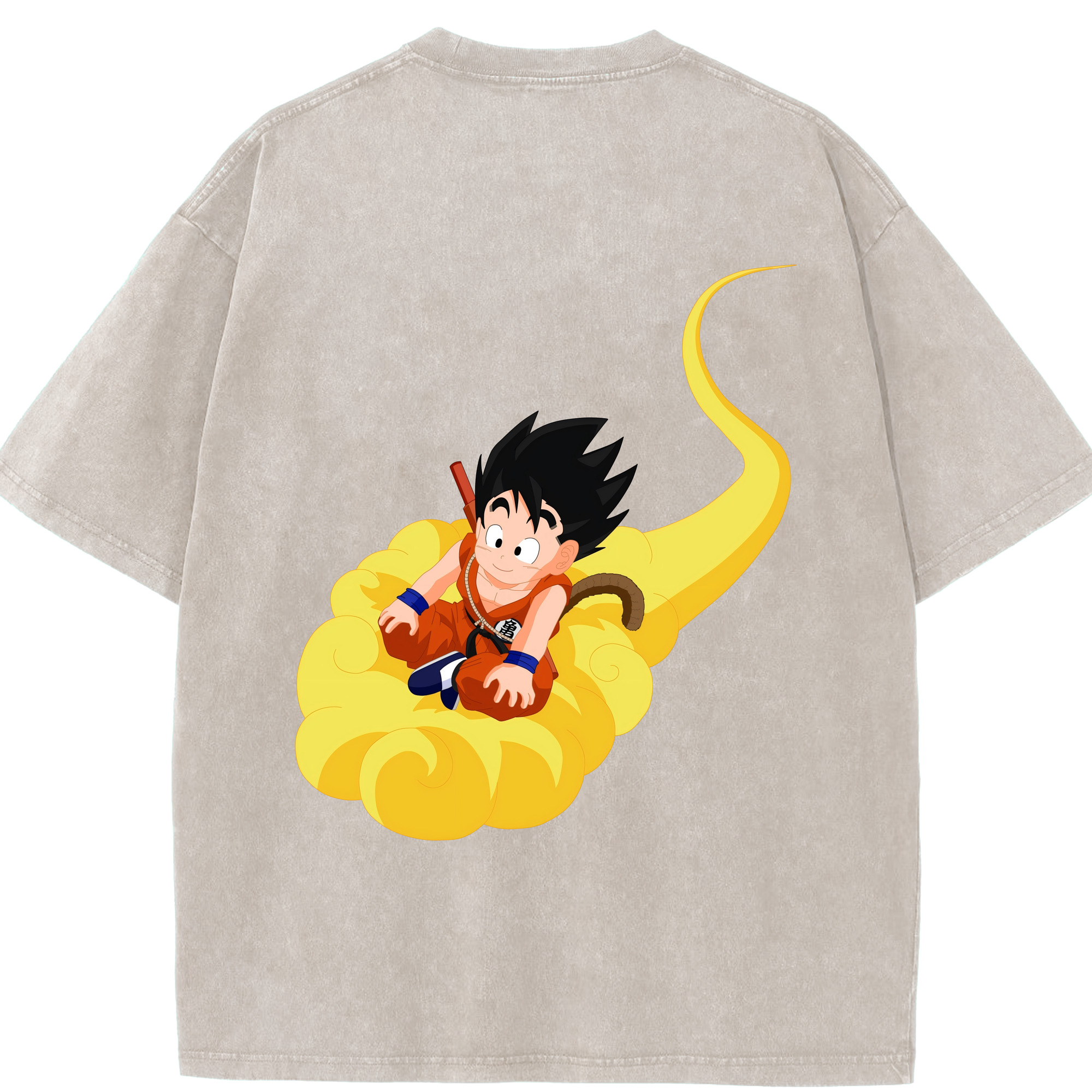 （画像用） ドラゴンボール 孫悟空（そん ごくう）Son Goku カカロット DRAGON BALL Kakarotto 綿100% ヴィンテージ風 半袖Tシャツ（背面プリント）