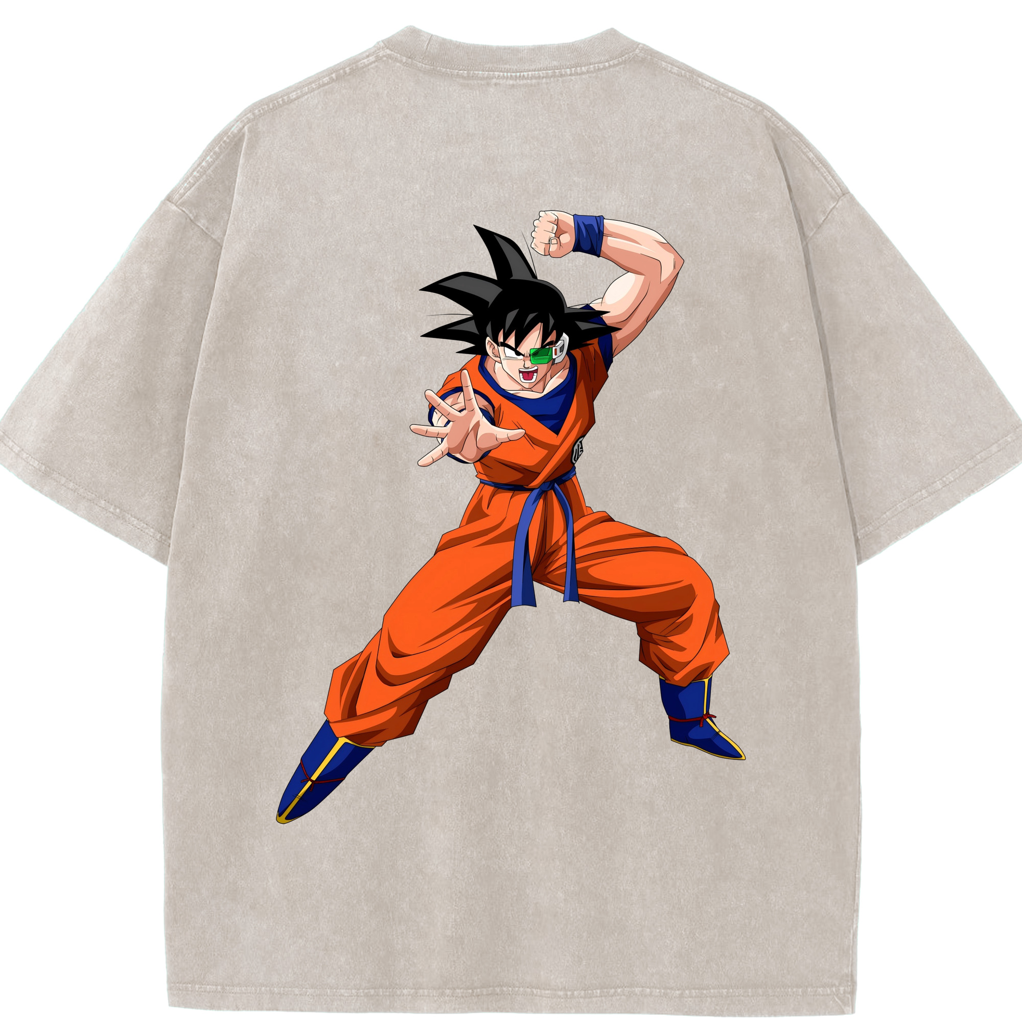 （画像用） ドラゴンボール 孫悟空（そん ごくう）Son Goku カカロット DRAGON BALL Kakarotto 綿100% ヴィンテージ風 半袖Tシャツ（背面プリント）
