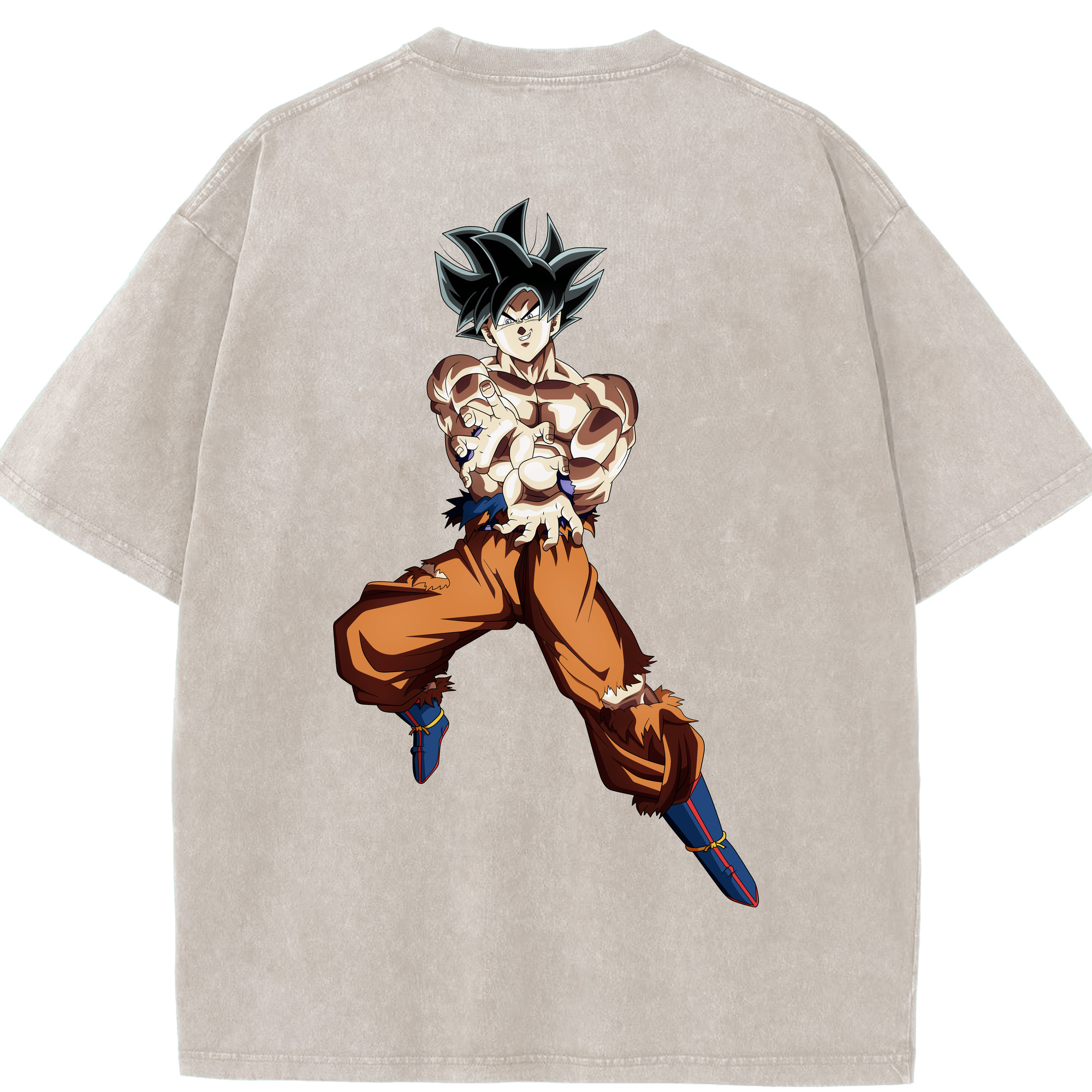 （画像用） ドラゴンボール 孫悟空（そん ごくう）Son Goku カカロット DRAGON BALL Kakarotto 綿100% ヴィンテージ風 半袖Tシャツ（背面プリント）