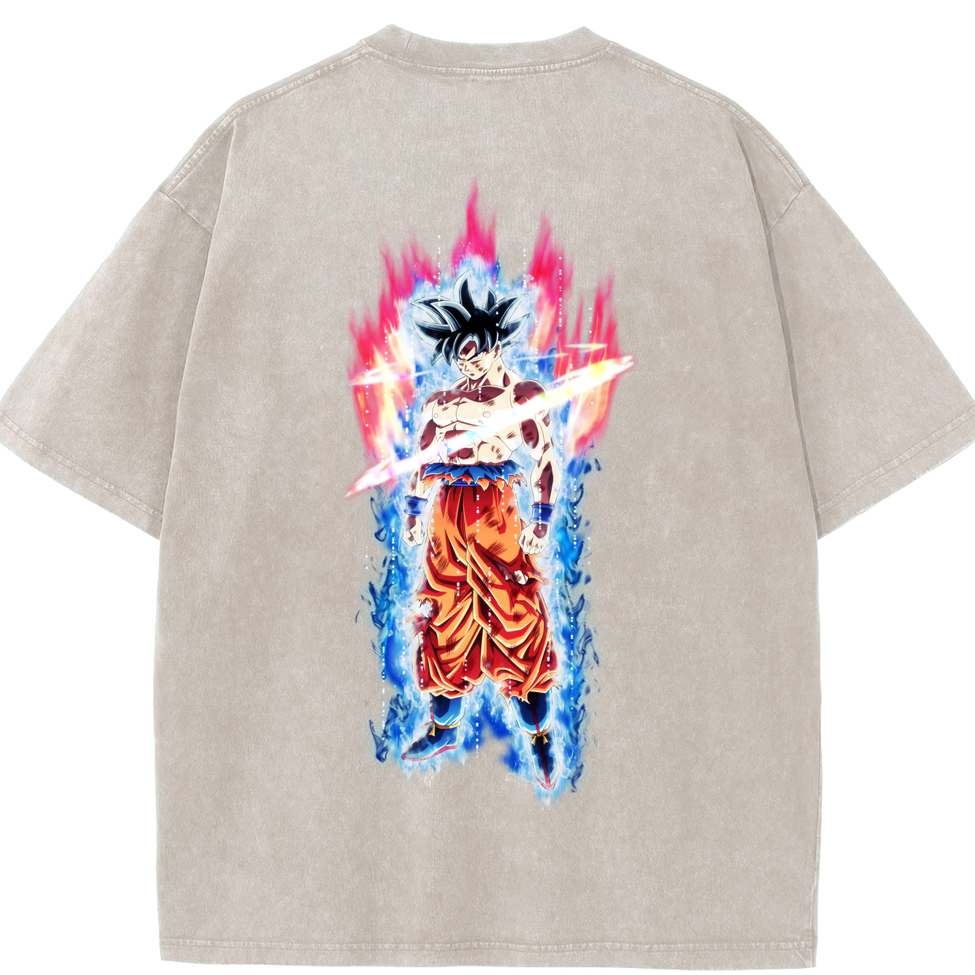 （画像用） ドラゴンボール 孫悟空（そん ごくう）Son Goku カカロット DRAGON BALL Kakarotto 綿100% ヴィンテージ風 半袖Tシャツ（背面プリント）