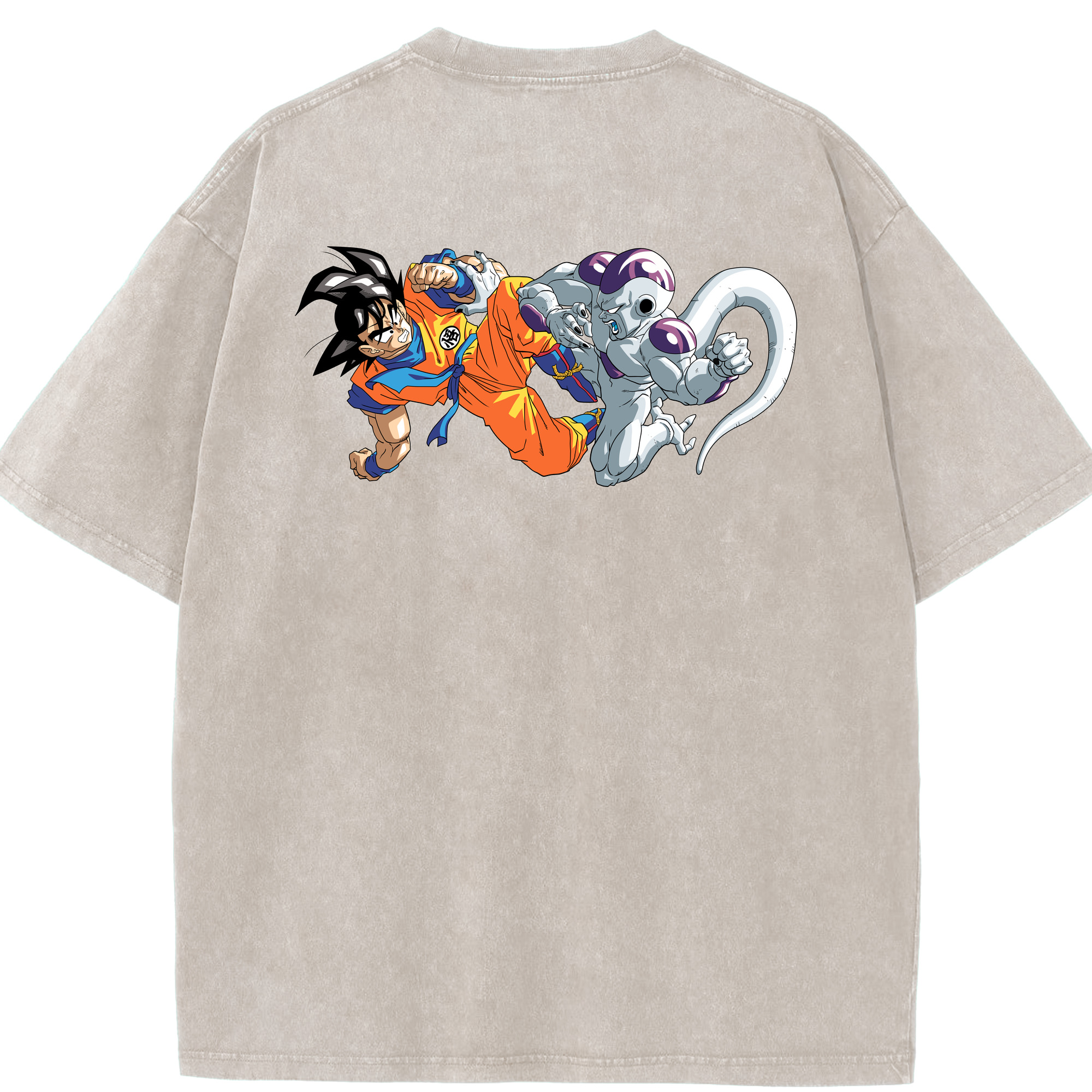 （画像用） ドラゴンボール 孫悟空（そん ごくう）Son Goku カカロット DRAGON BALL Kakarotto 綿100% ヴィンテージ風 半袖Tシャツ（背面プリント）