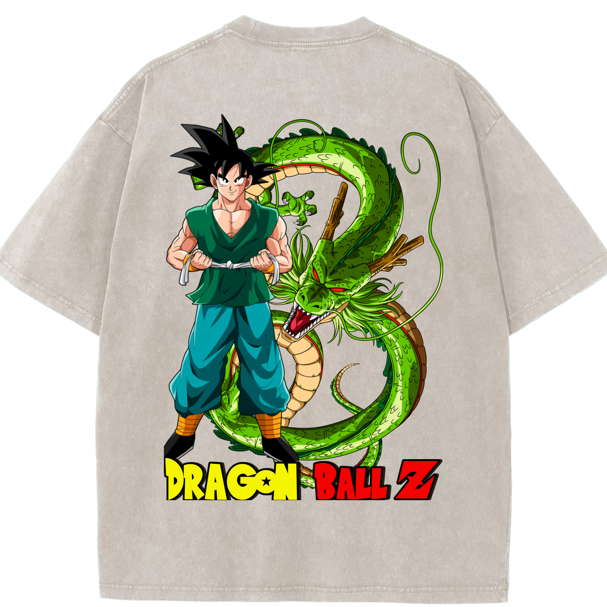 （画像用） ドラゴンボール 孫悟空（そん ごくう）Son Goku カカロット DRAGON BALL Kakarotto 綿100% ヴィンテージ風 半袖Tシャツ（背面プリント）