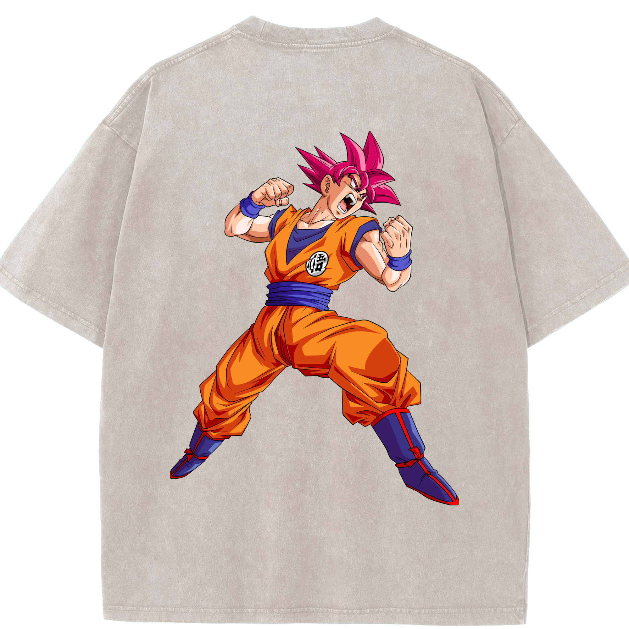 （画像用） ドラゴンボール 孫悟空（そん ごくう）Son Goku カカロット DRAGON BALL Kakarotto 綿100% ヴィンテージ風 半袖Tシャツ（背面プリント）
