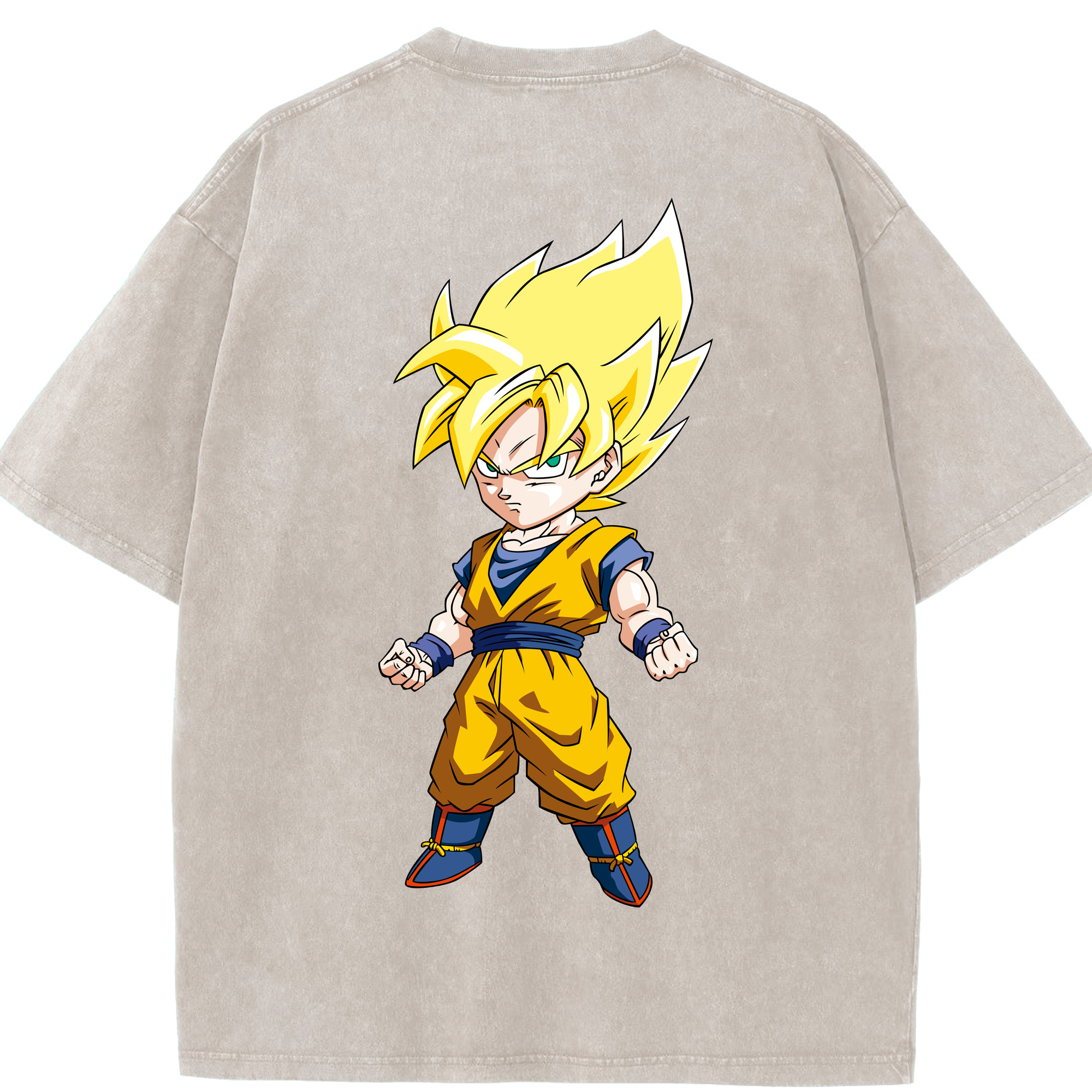 （画像用） ドラゴンボール 孫悟空（そん ごくう）Son Goku カカロット DRAGON BALL Kakarotto 綿100% ヴィンテージ風 半袖Tシャツ（背面プリント）