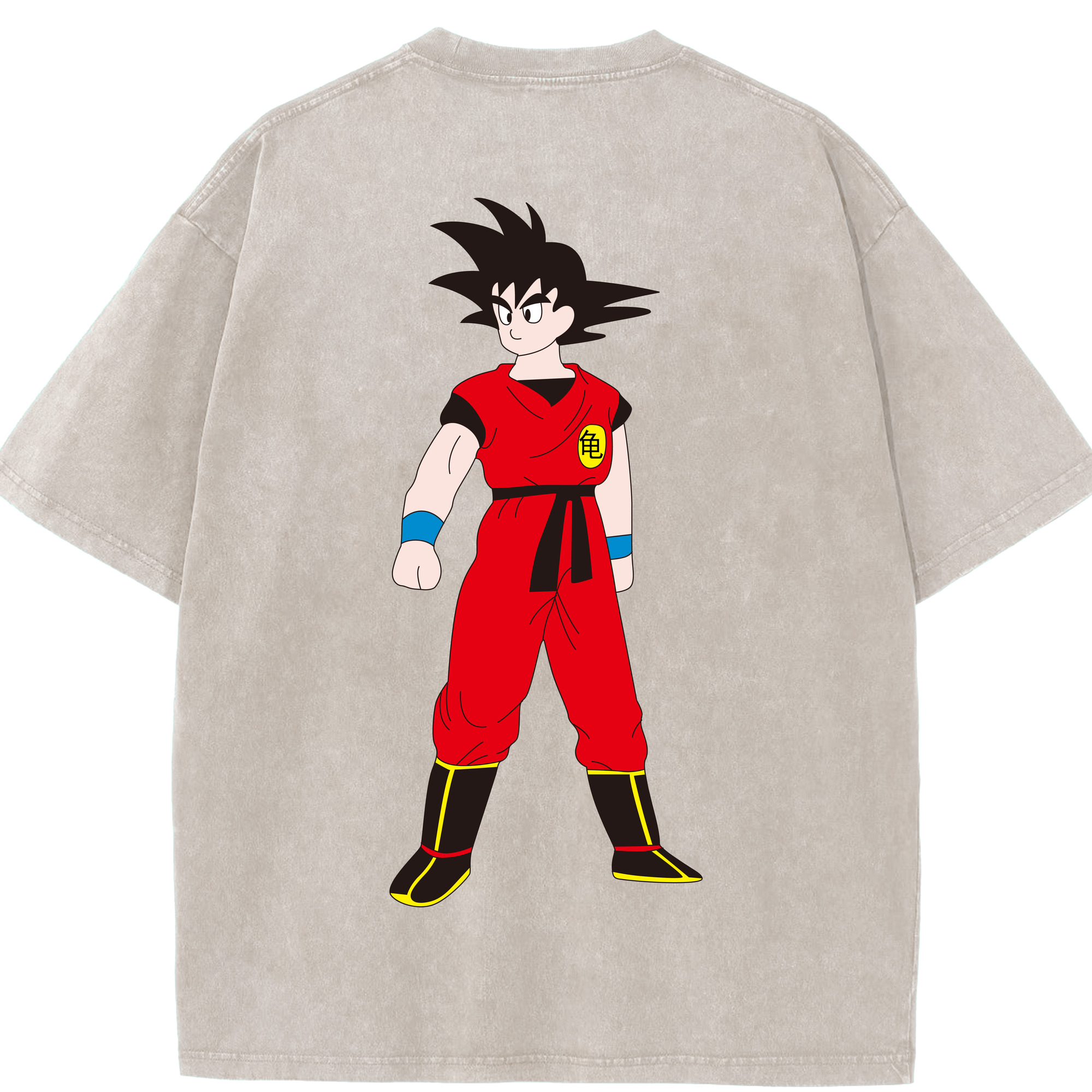 （画像用） ドラゴンボール 孫悟空（そん ごくう）Son Goku カカロット DRAGON BALL Kakarotto 綿100% ヴィンテージ風 半袖Tシャツ（背面プリント）
