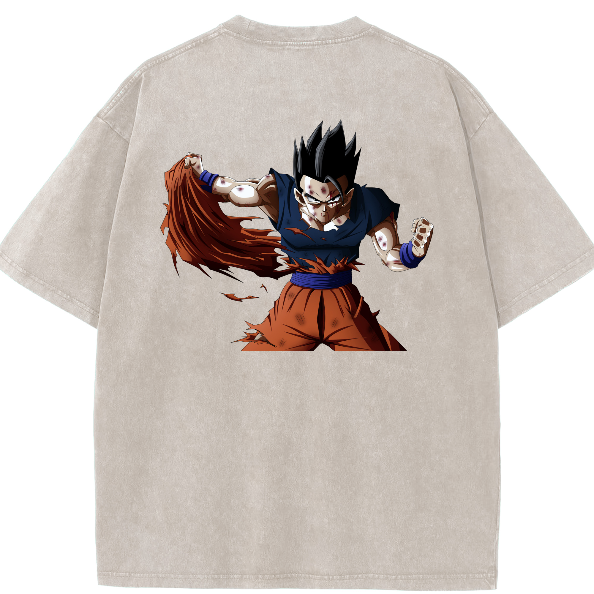 （画像用） ドラゴンボール ベジータ四世（Bejīta Yonsei）DRAGON BALL Vegeta IV 綿100% ヴィンテージ風 半袖Tシャツ（背面プリント）